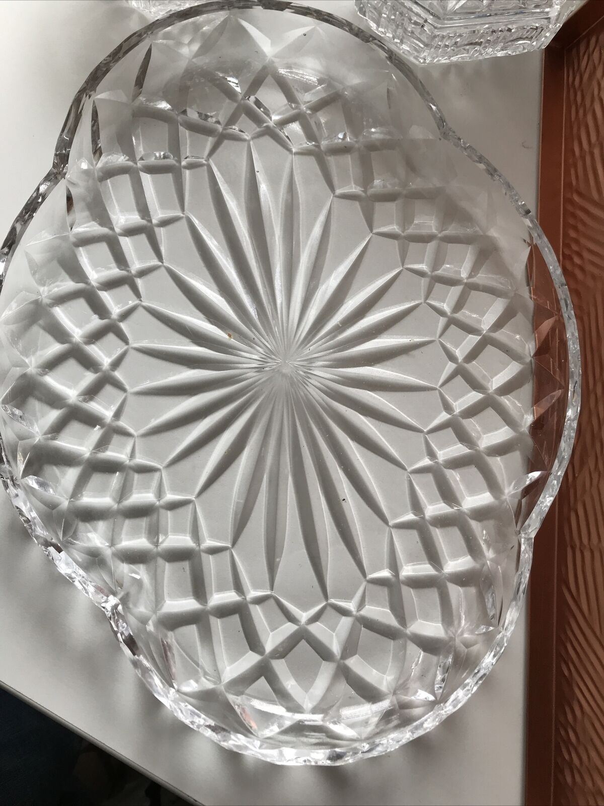 Vintage Art Deco Clear Glass Vanity Set - Tray, 2 x Lidded Pots, 1 x Dish - Great for your dressing table