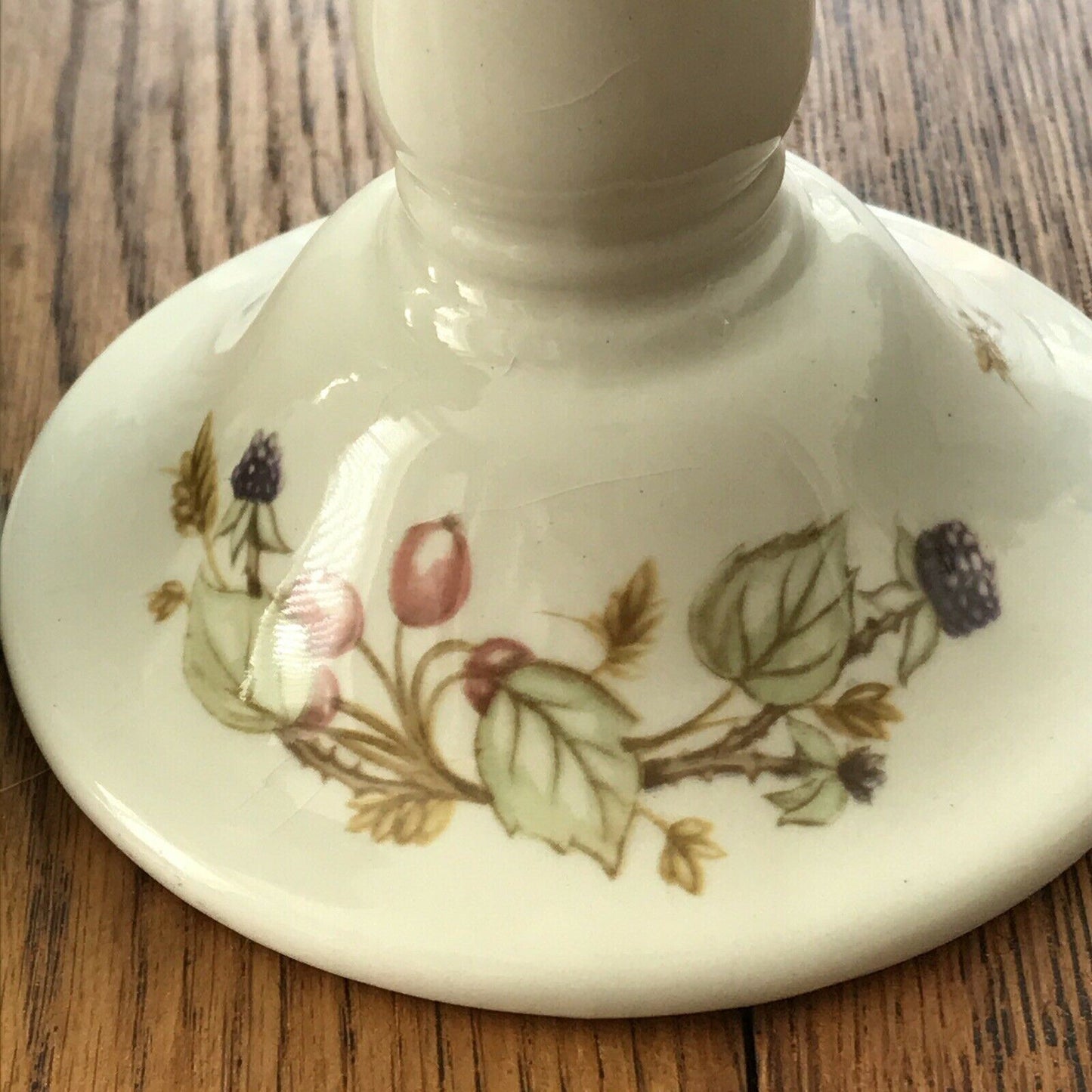 PAIR OF CERAMIC CANDLESTICKS. ROYAL WINTON IRONSTONE Bramble Design Blackberries