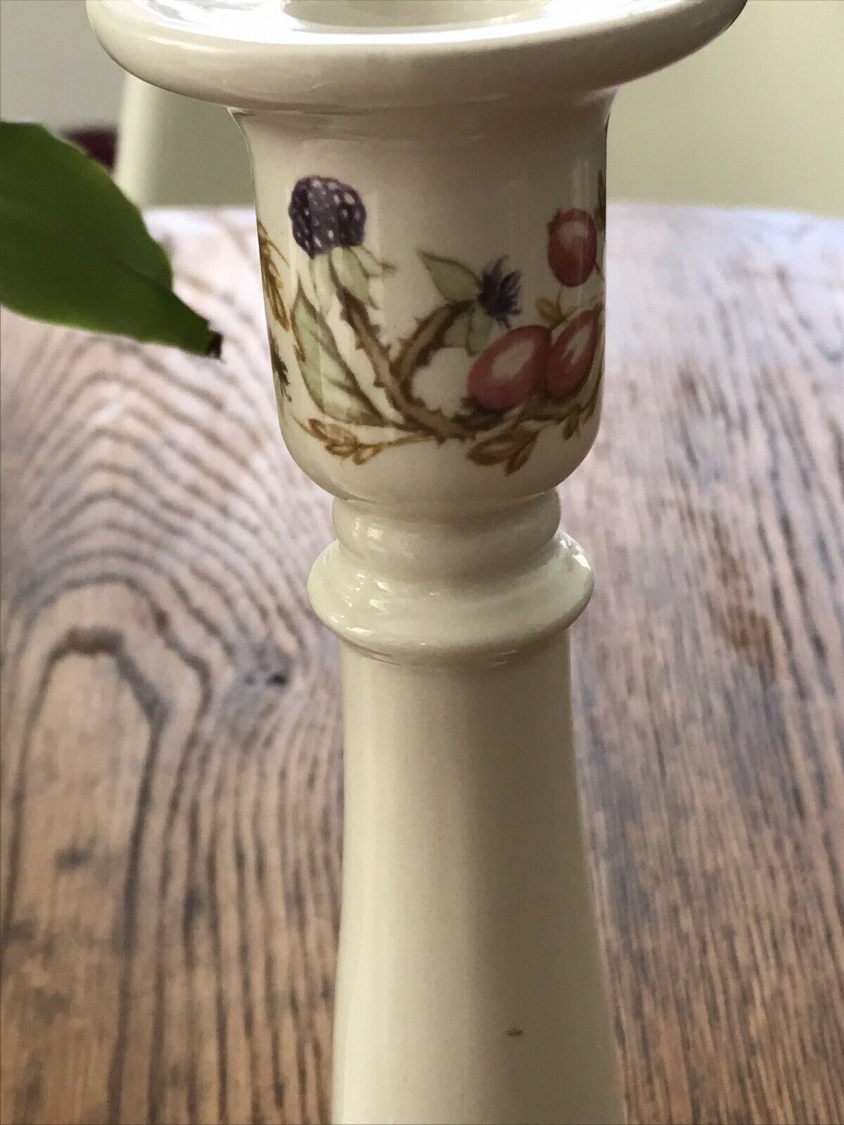 PAIR OF CERAMIC CANDLESTICKS. ROYAL WINTON IRONSTONE Bramble Design Blackberries