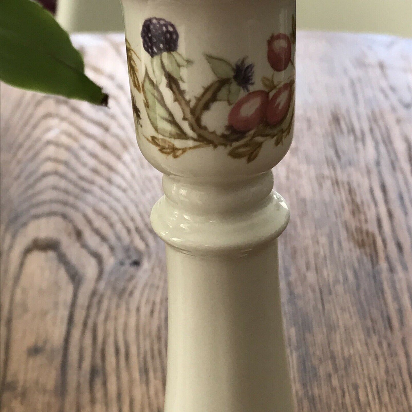 PAIR OF CERAMIC CANDLESTICKS. ROYAL WINTON IRONSTONE Bramble Design Blackberries