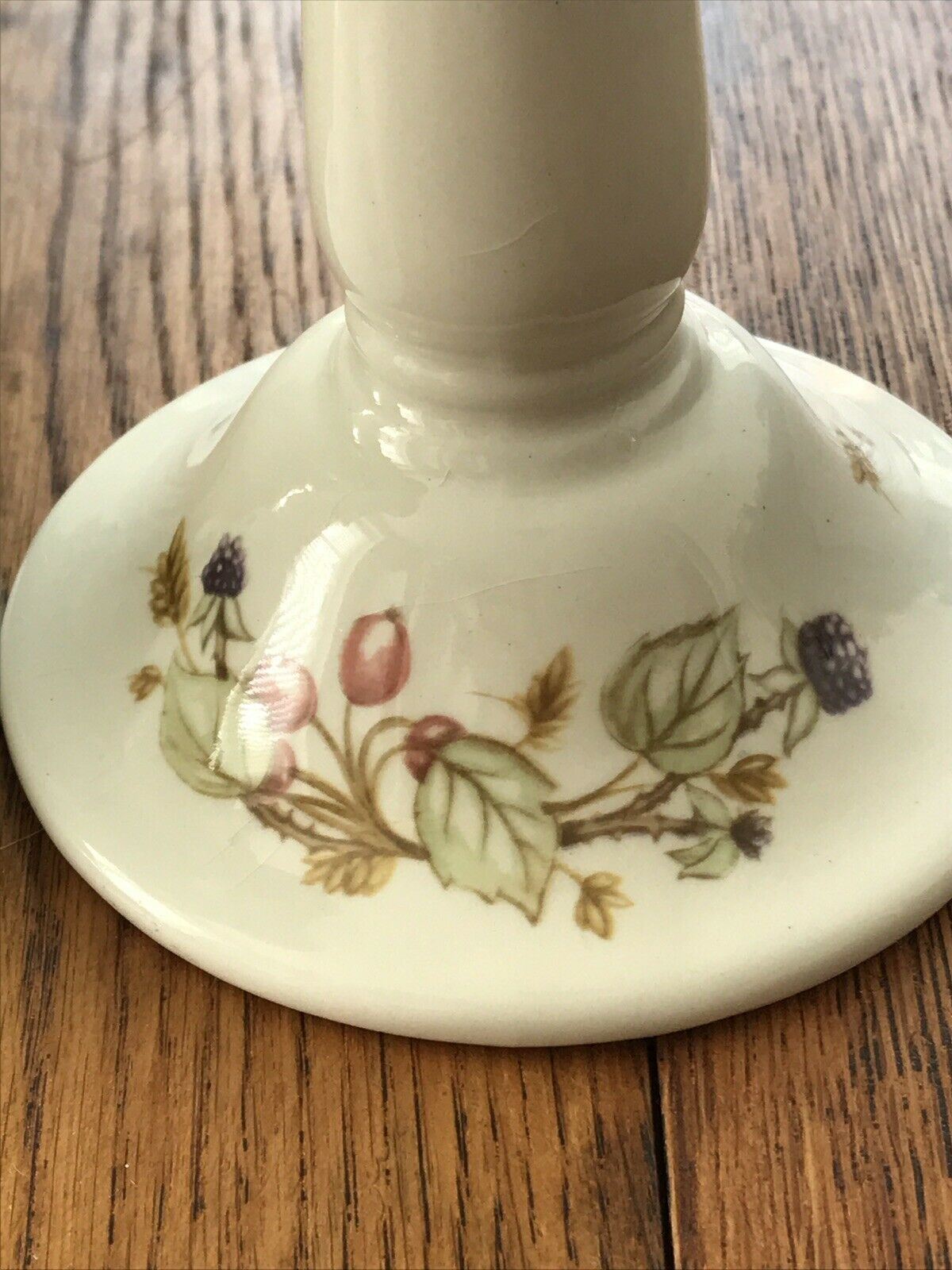 PAIR OF CERAMIC CANDLESTICKS. ROYAL WINTON IRONSTONE Bramble Design Blackberries