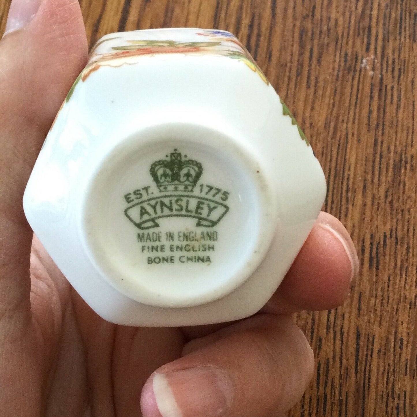 Small Vintage English Bone China Vase AYNSLEY COTTAGE GARDEN. Bud Vase Floral