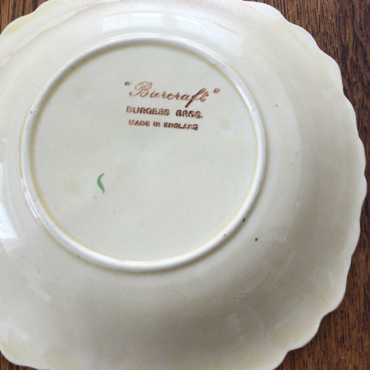 1920s 1930s Small Dish Shallow Bowl Decorative Poppies & Leaves Burcraft Burgess