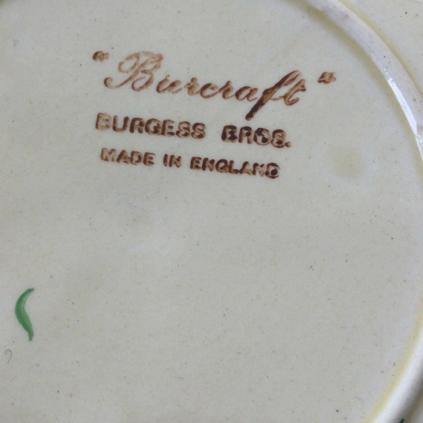 1920s 1930s Small Dish Shallow Bowl Decorative Poppies & Leaves Burcraft Burgess