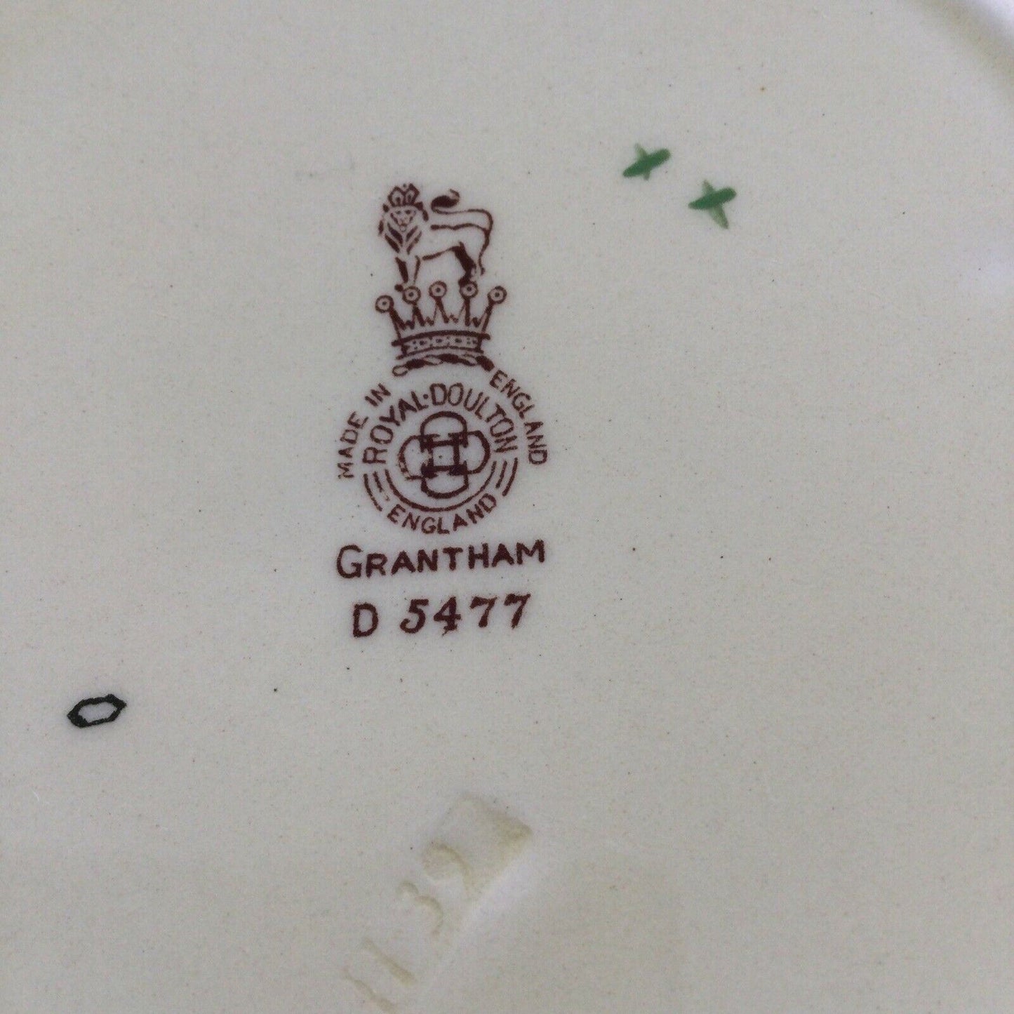 Royal Doulton Grantham - Square Fluted Edge Plate - Floral Design - D 5477 - Brown and muted pastels