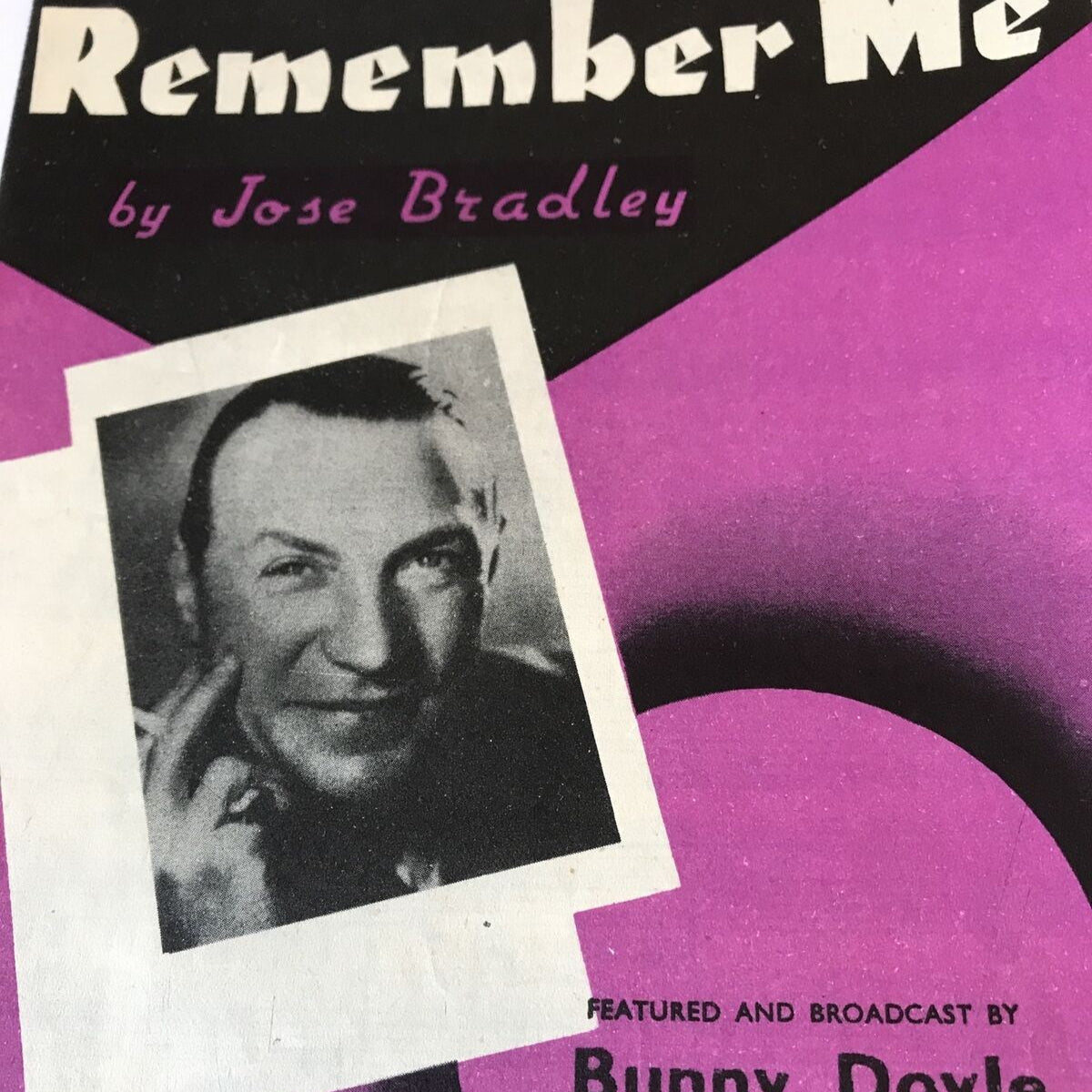 Vintage Sheet Music Remember Me Jose Bradley Bunny Doyle 1940s 1945 WWII