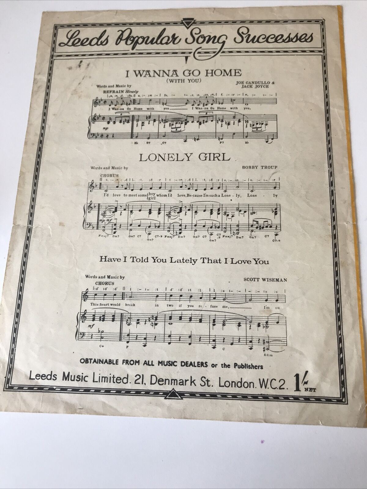 THE THING Vintage Sheet Music Billy Cotton Band Charles R Grean Humorous Song