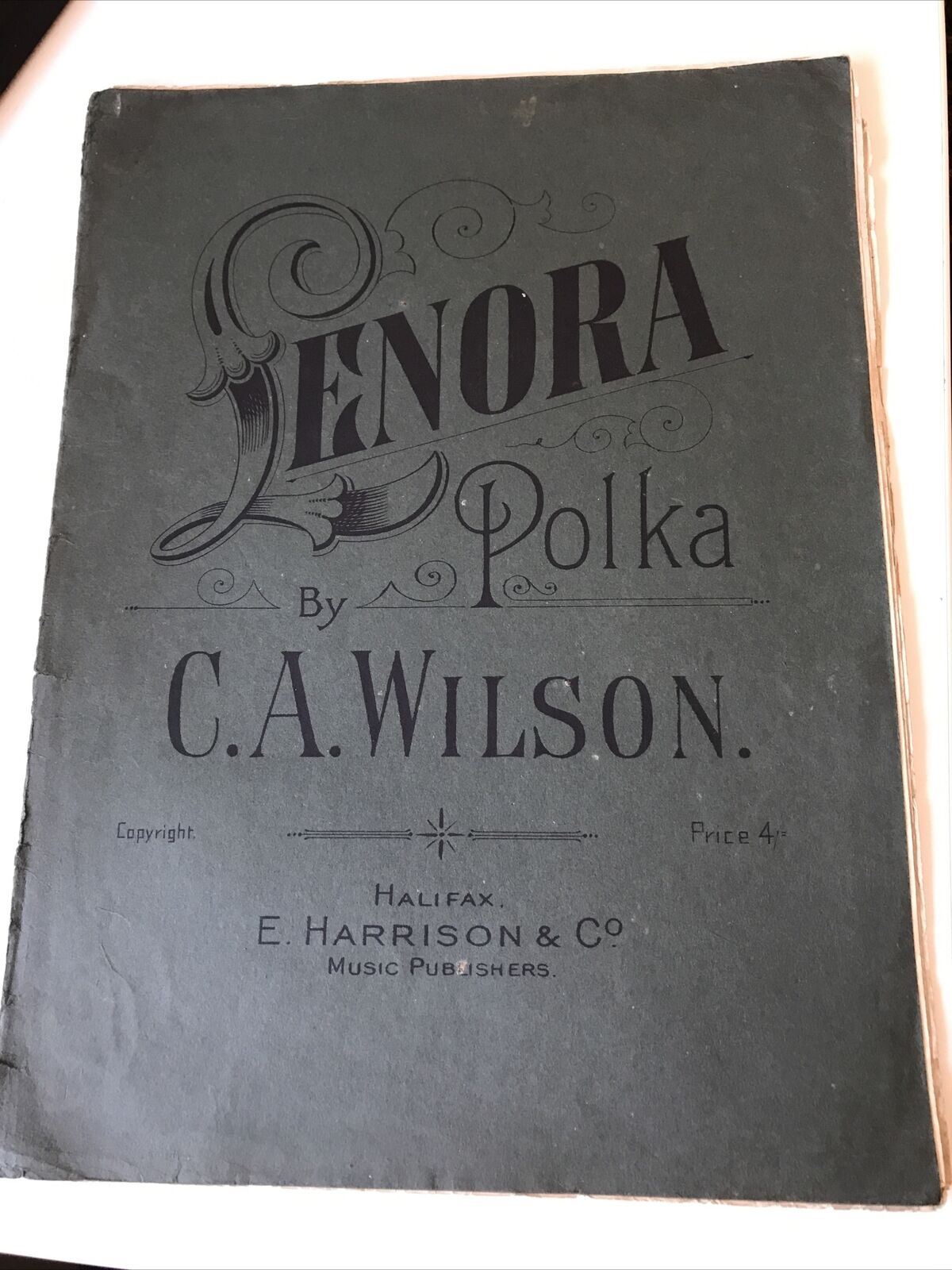 Vintage Sheet Music LENORA POLKA C A Wilson DAMAGED
