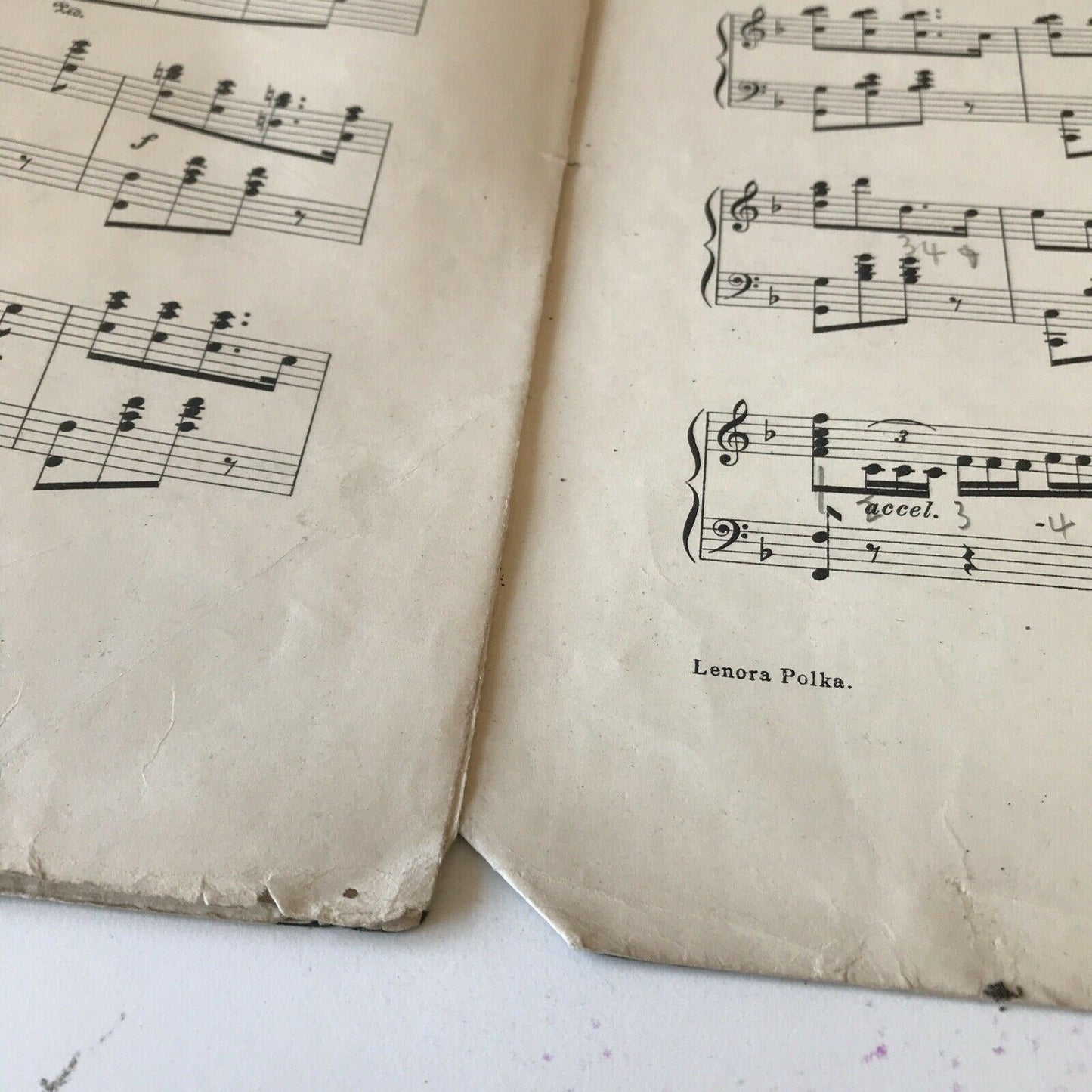 Vintage Sheet Music LENORA POLKA C A Wilson DAMAGED