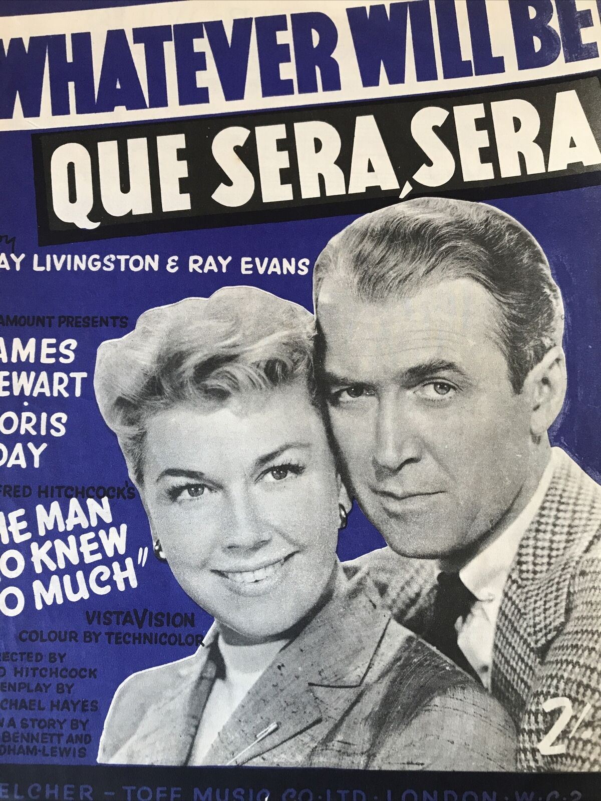 Vintage Sheet Music Movie Memorabilia The Man Who Knew Too Much Que Sera Sera
