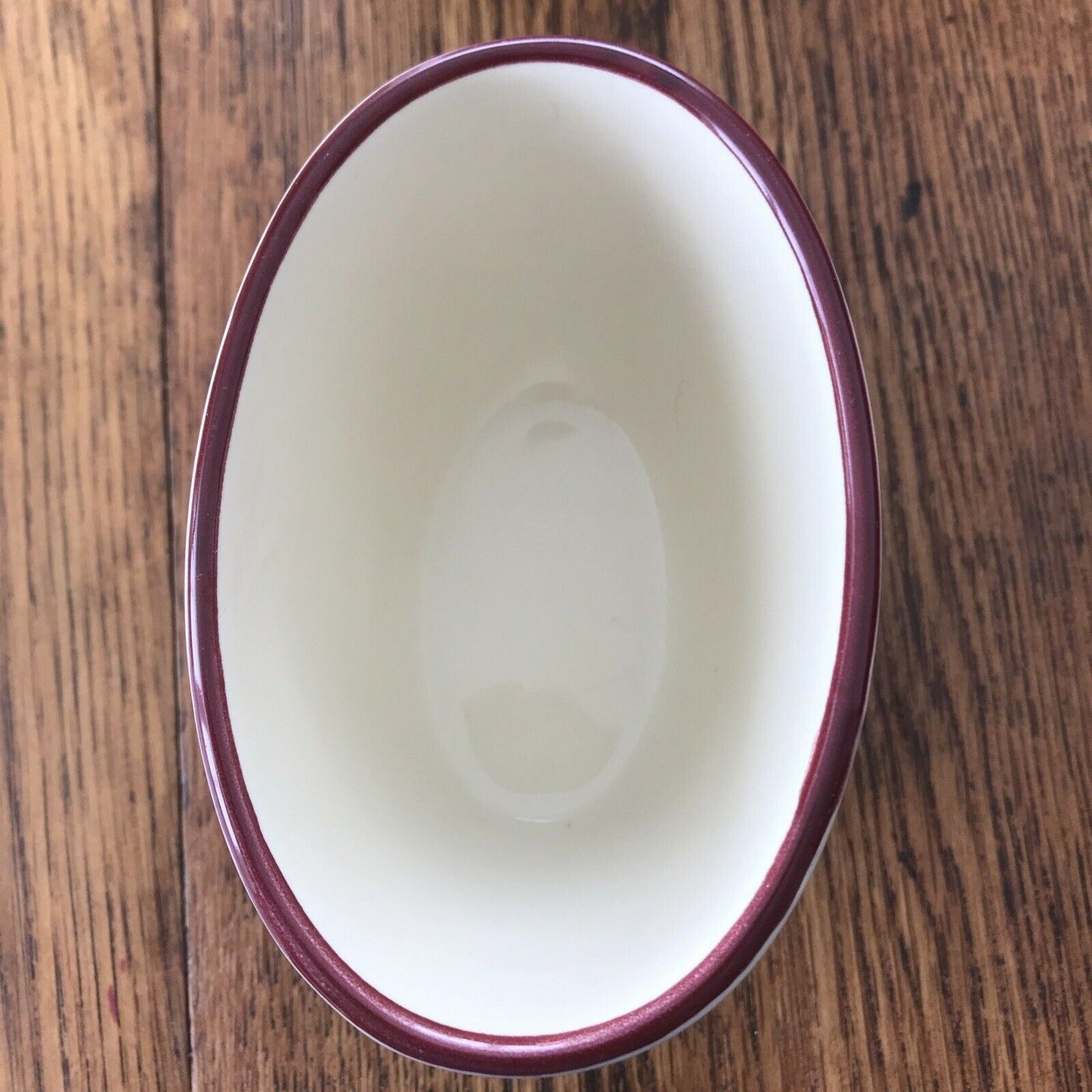 Small Deep Oval Decorative Bowl Pot / Small Indoor Planter. Butterflies Blackberries Autumnal Floral