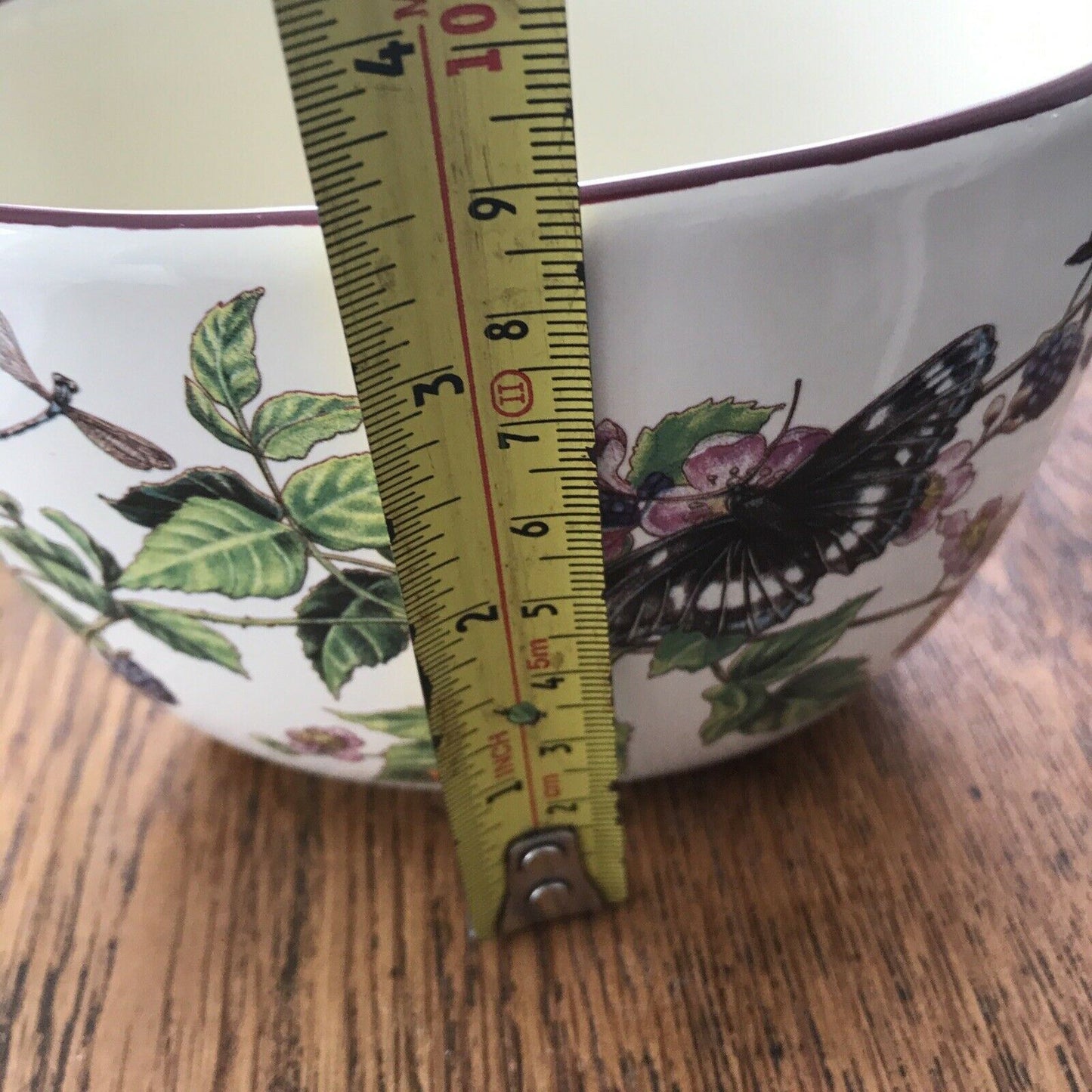 Deep Oval Decorative Bowl Pot / Small Indoor Planter / Plant Pot. Bramble Design Butterflies Blackberries Autumnal