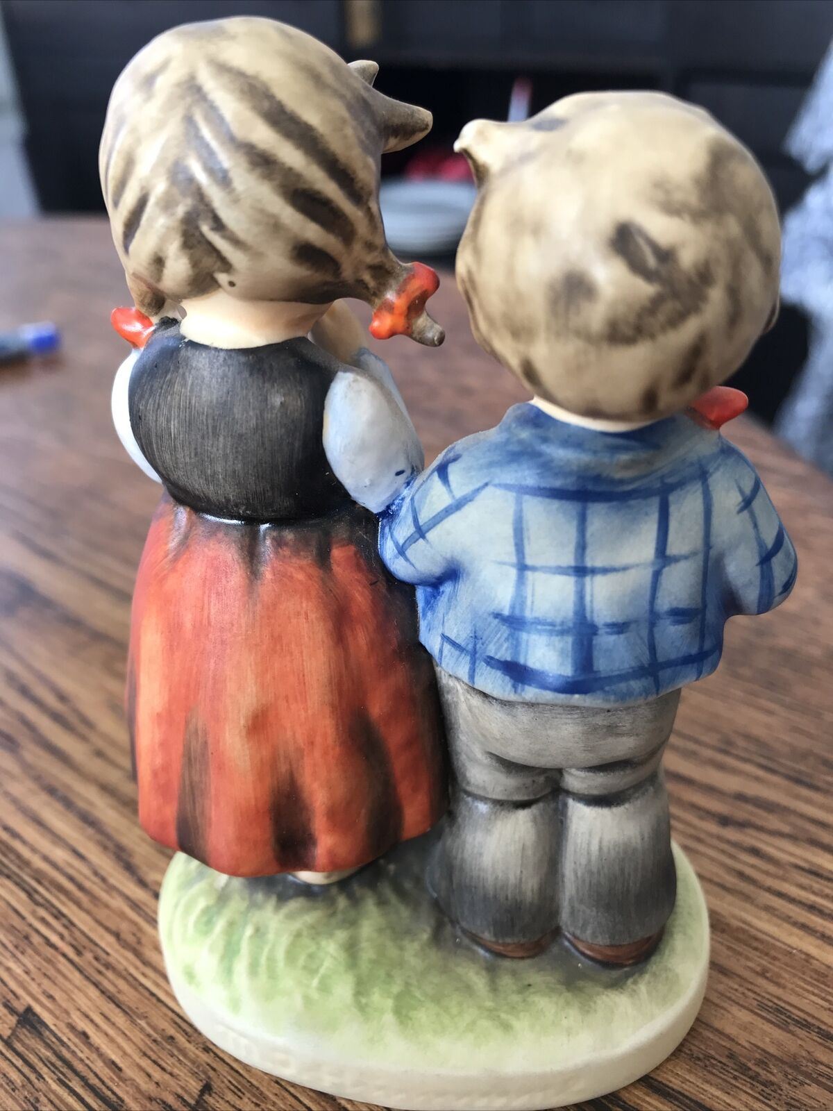 Goebel Hummel Birthday Serenade 1965 218 2/0 boy and girl Accordion 60s Figurine