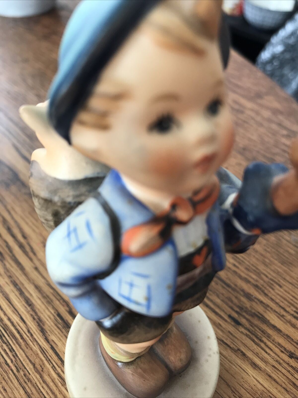 Vintage Hummel Figurine "Home From Market" #198 (1948) - Ornament Boy & Pig - Retro Kitsch Cute - Damaged & Glued