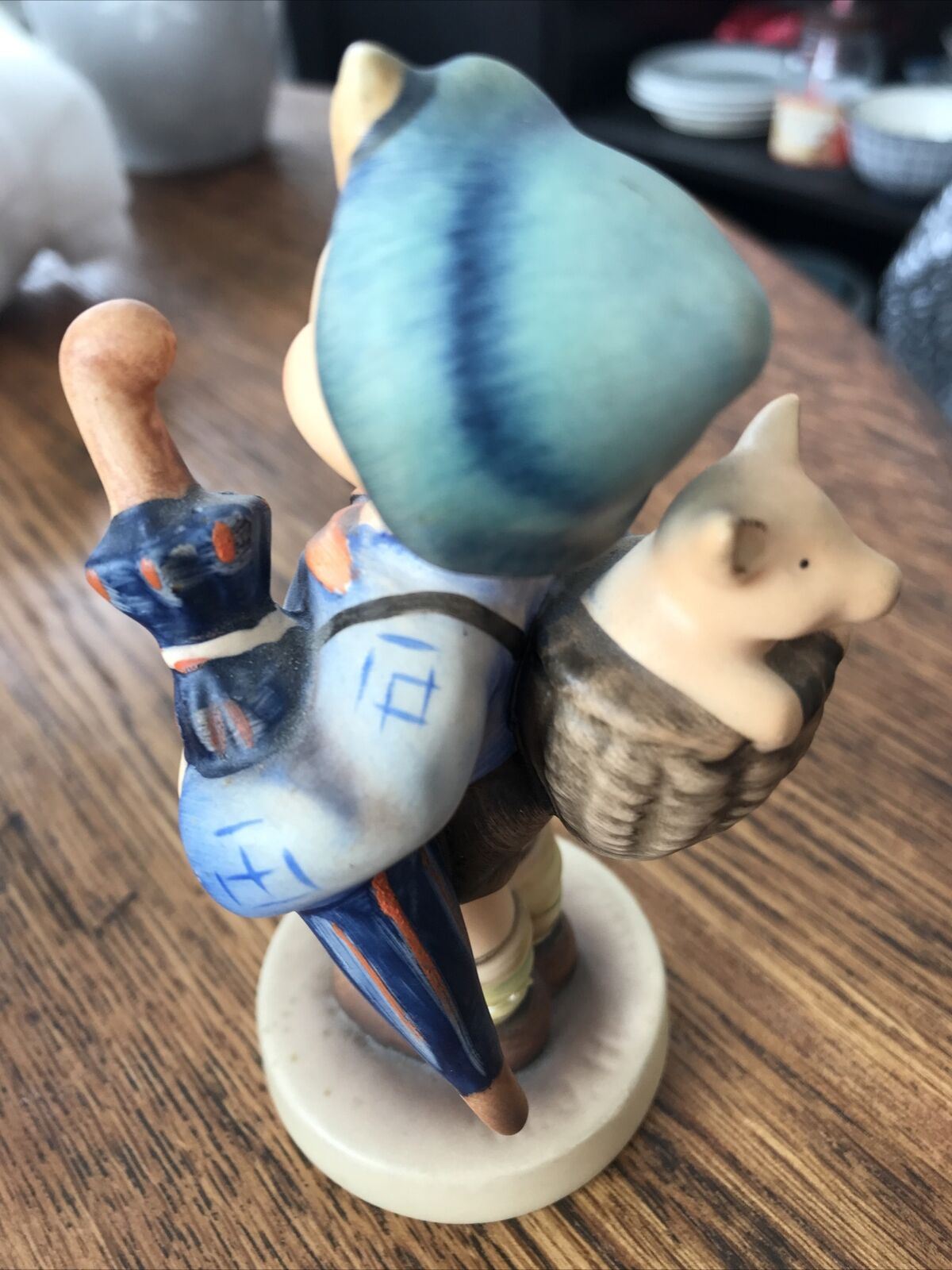 Vintage Hummel Figurine "Home From Market" #198 (1948) - Ornament Boy & Pig - Retro Kitsch Cute - Damaged & Glued