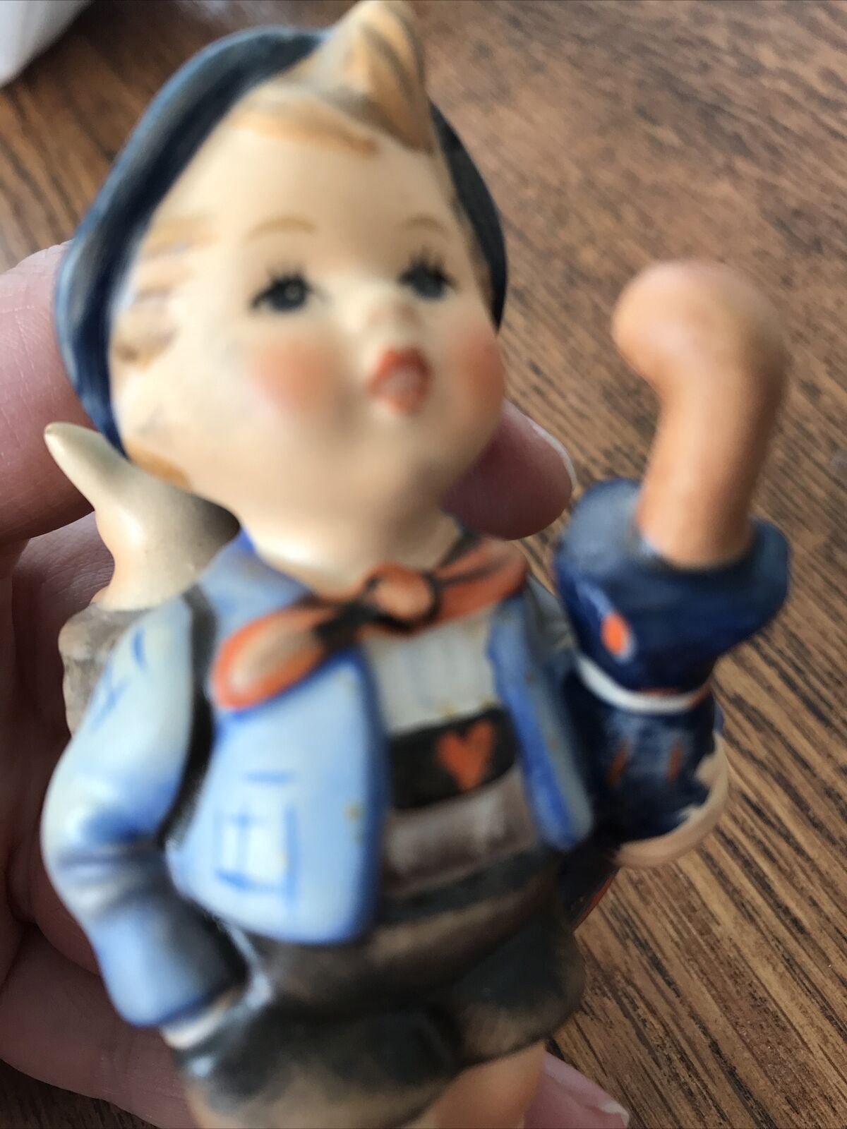 Vintage Hummel Figurine "Home From Market" #198 (1948) - Ornament Boy & Pig - Retro Kitsch Cute - Damaged & Glued
