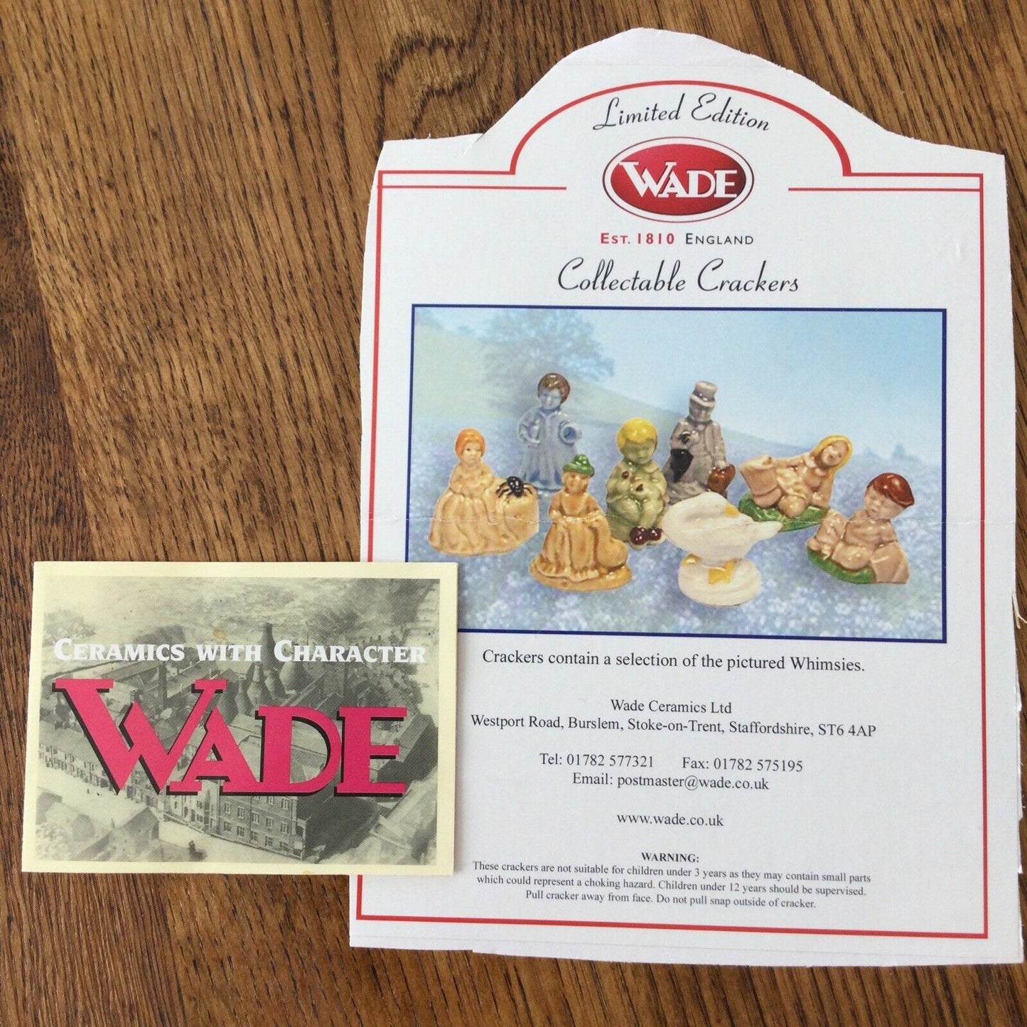 Wade Whimsies Ephemera. Small Leaflet & Cut-out From Crackers Box Nursery Rhyme collection.