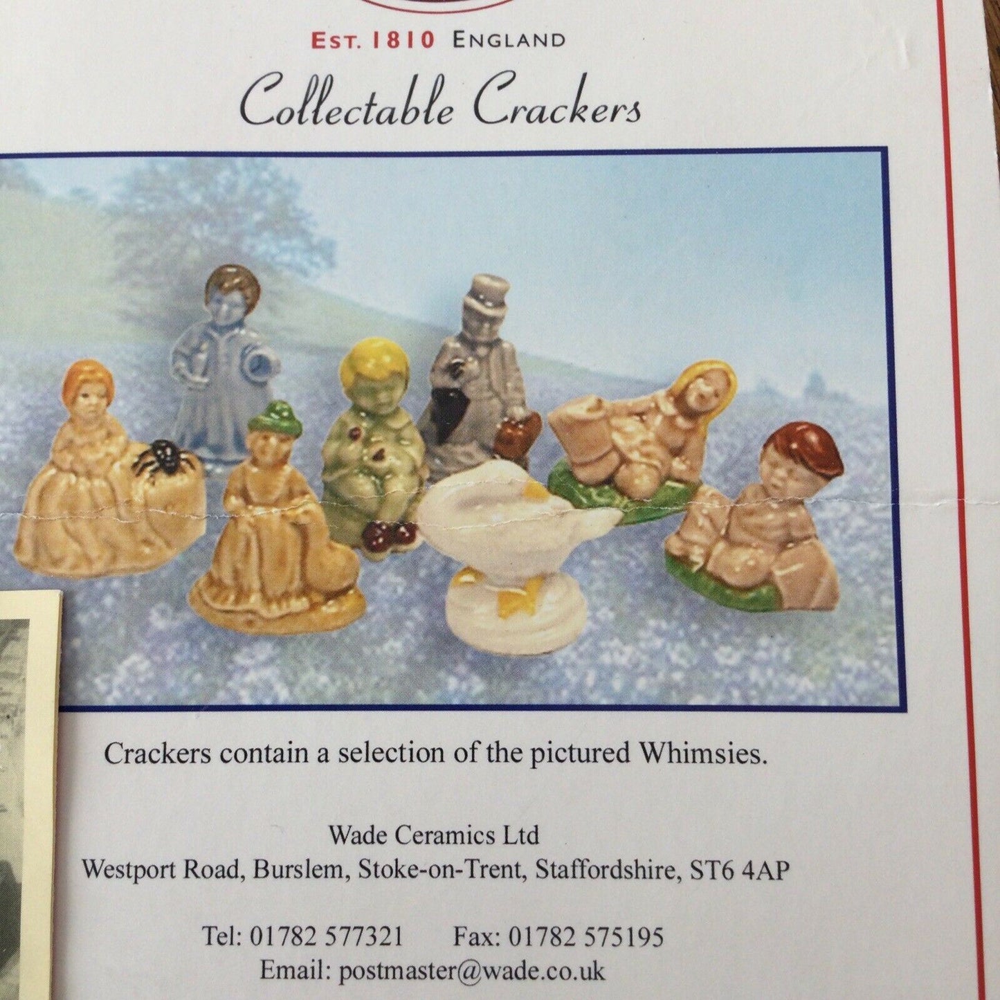 Wade Whimsies Ephemera. Small Leaflet & Cut-out From Crackers Box Nursery Rhyme collection.