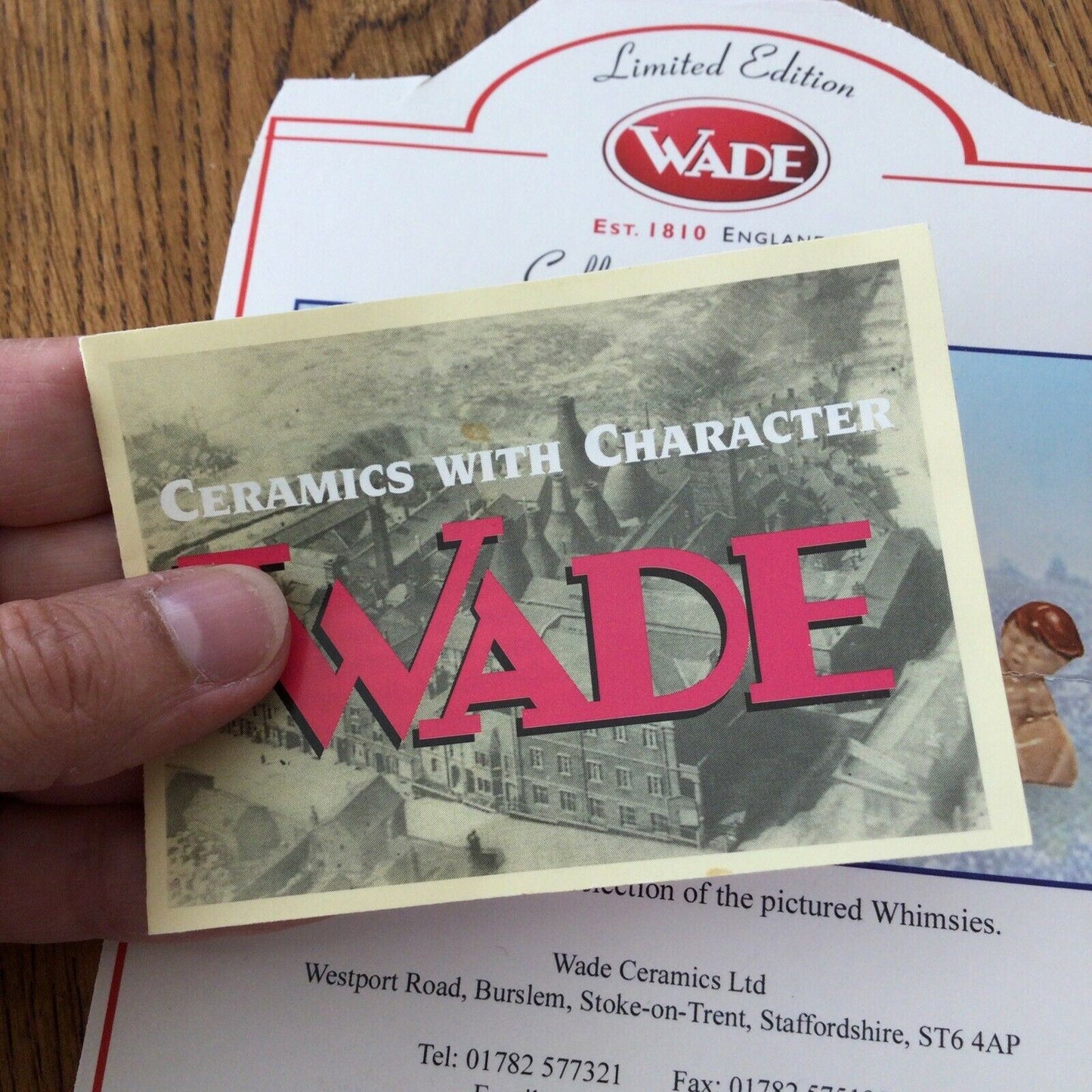 Wade Whimsies Ephemera. Small Leaflet & Cut-out From Crackers Box Nursery Rhyme collection.