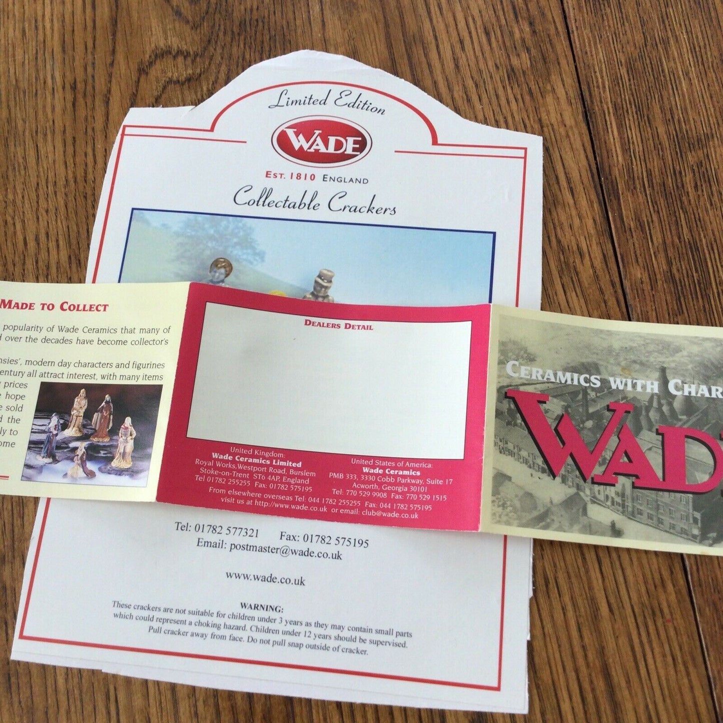 Wade Whimsies Ephemera. Small Leaflet & Cut-out From Crackers Box Nursery Rhyme collection.