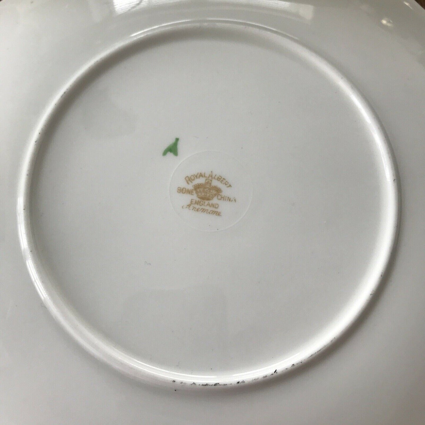 Royal Albert 'Anemone' Pretty Vintage Floral Cake Plate - Fancy Edge - Jolly Bright Colourful - 1920s 1930s