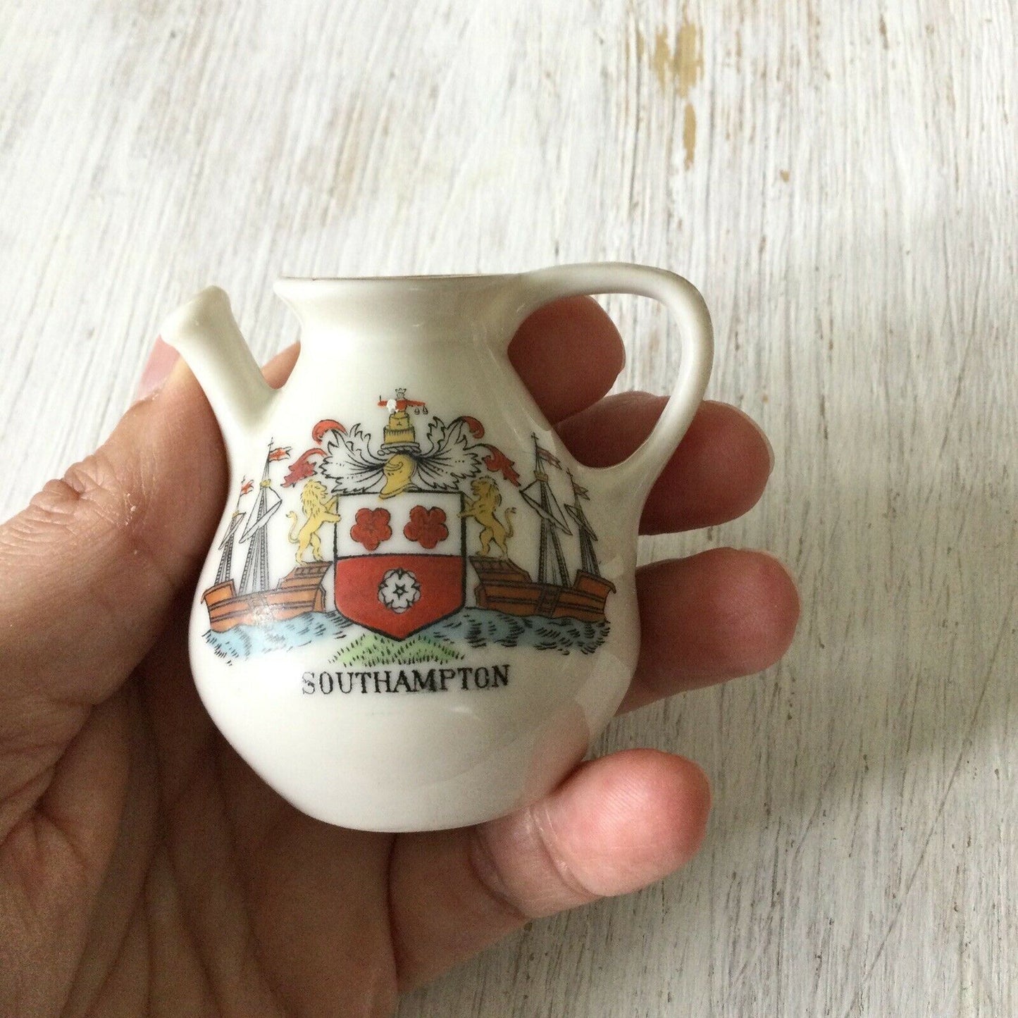 Vintage SOUTHAMPTON Crested China Miniature Urn Jug Grafton China Phillips & Co