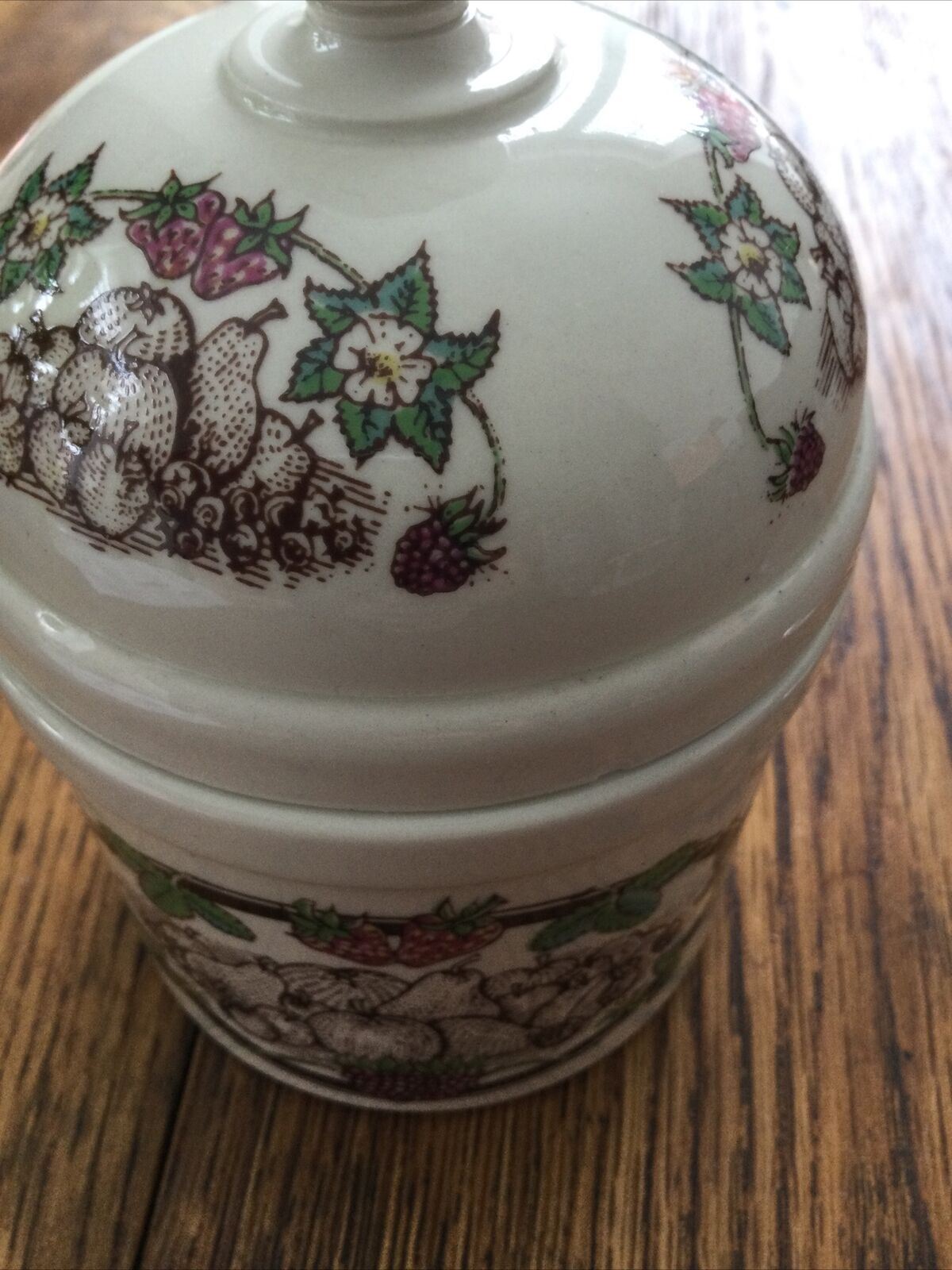 Vintage Boncath Pottery preserve jar / pot 1970s Dave Parkin Welsh Lady Preserves
