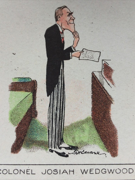 Larger Size Carreras Cigarette Card - 1929 - Notable MPs - COLONEL JOSIAH WEDGWOOD - Newcastle Under Lyme