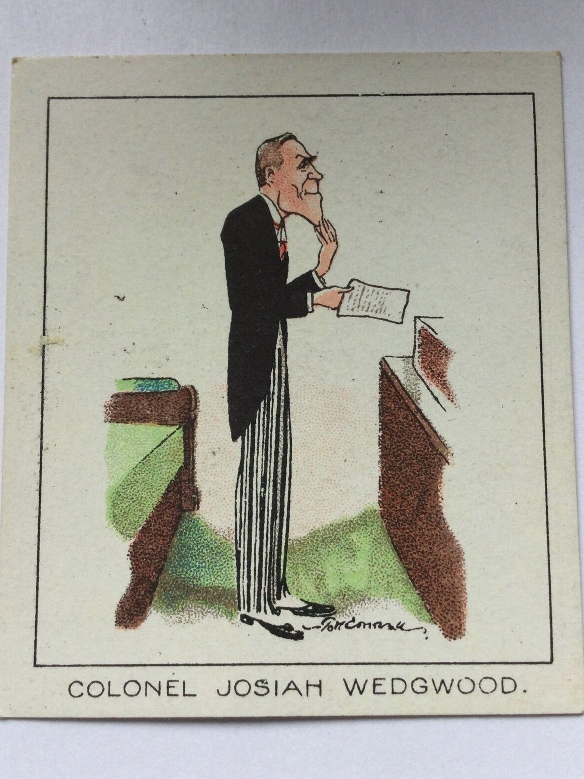 Larger Size Carreras Cigarette Card - 1929 - Notable MPs - COLONEL JOSIAH WEDGWOOD - Newcastle Under Lyme