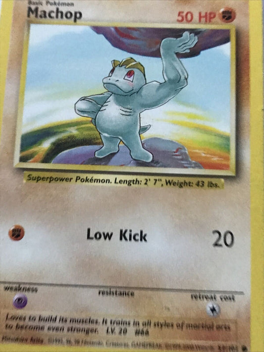 Vintage Pokemon 1999-2000 MACHOP 52/102 50HP Superpower WOTC