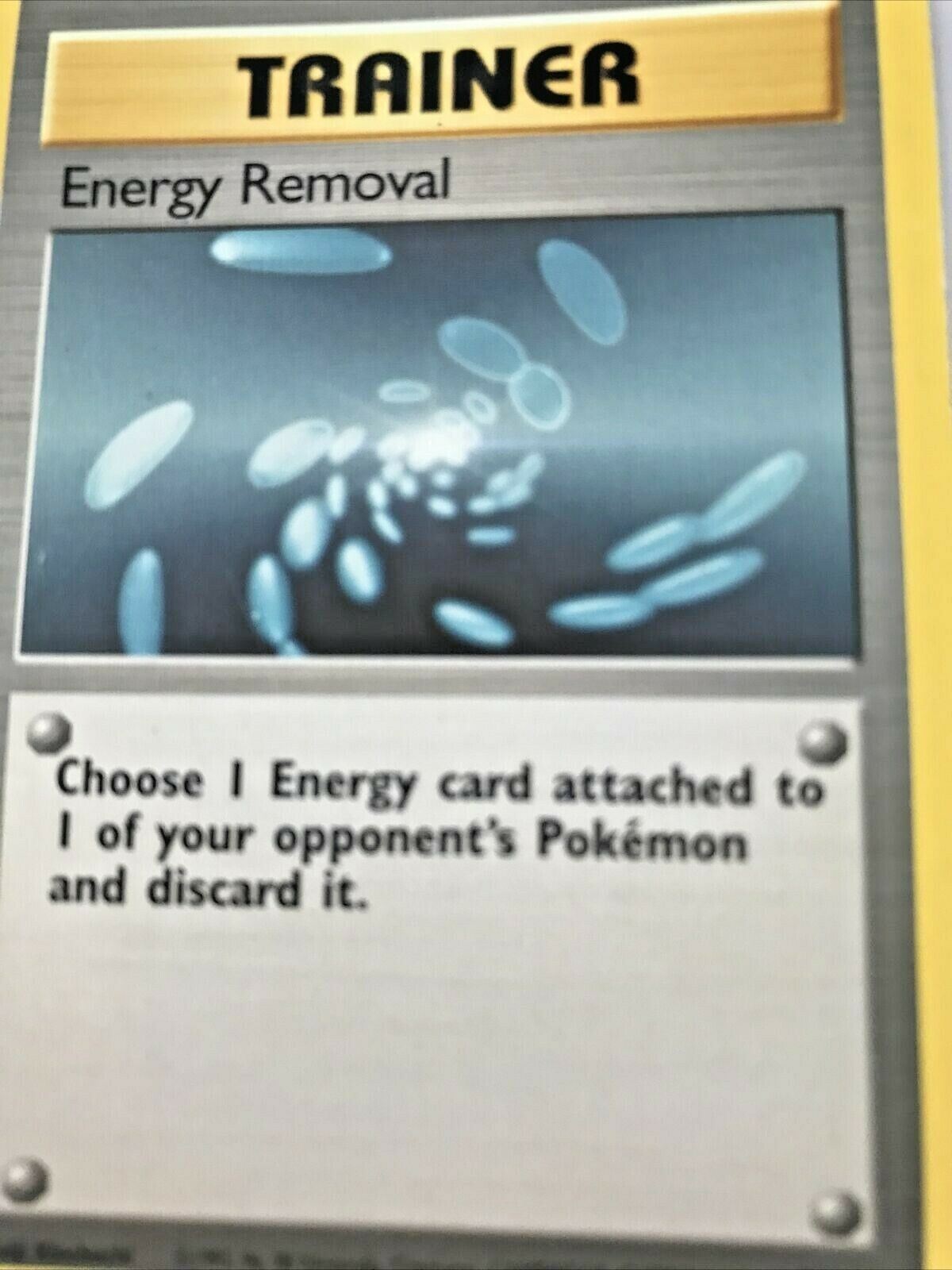 Vintage Pokemon card TRAINER ENERGY REMOVAL 92/102 Wizards 1999 Played WOTC