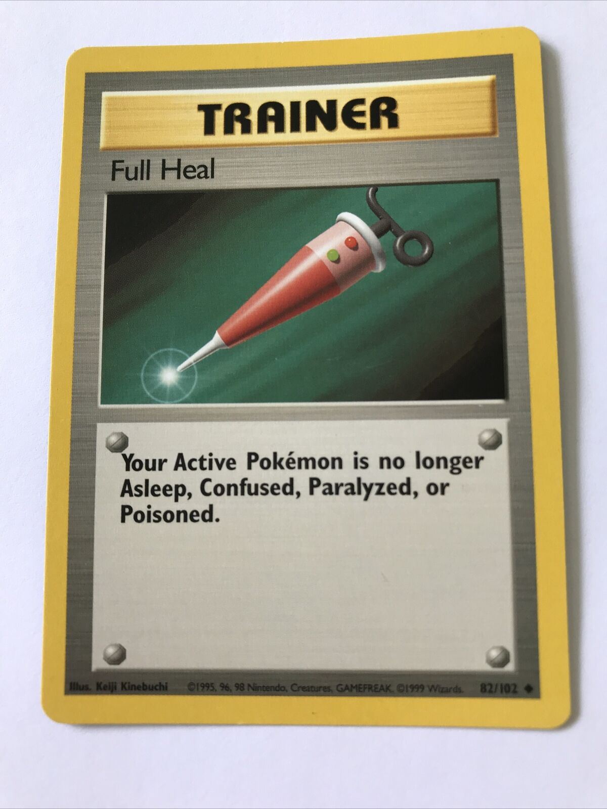 Vintage Pokemon card TRAINER FULL HEAL 82/102 Wizards 1999 Played WOTC