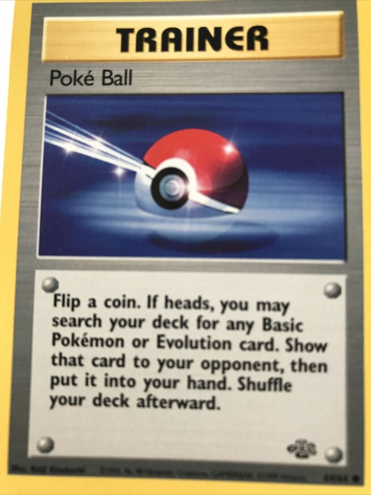 Vintage Pokemon card TRAINER Poke Ball 64/64 Wizards 1999 Played WOTC
