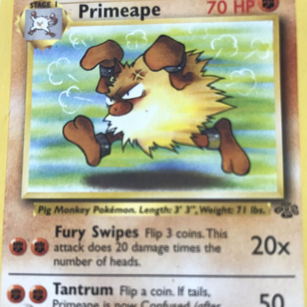 Vintage Pokemon card 43/64 PRIMEAPE Wizards 1999 Played WOTC Stage 1 Evolve