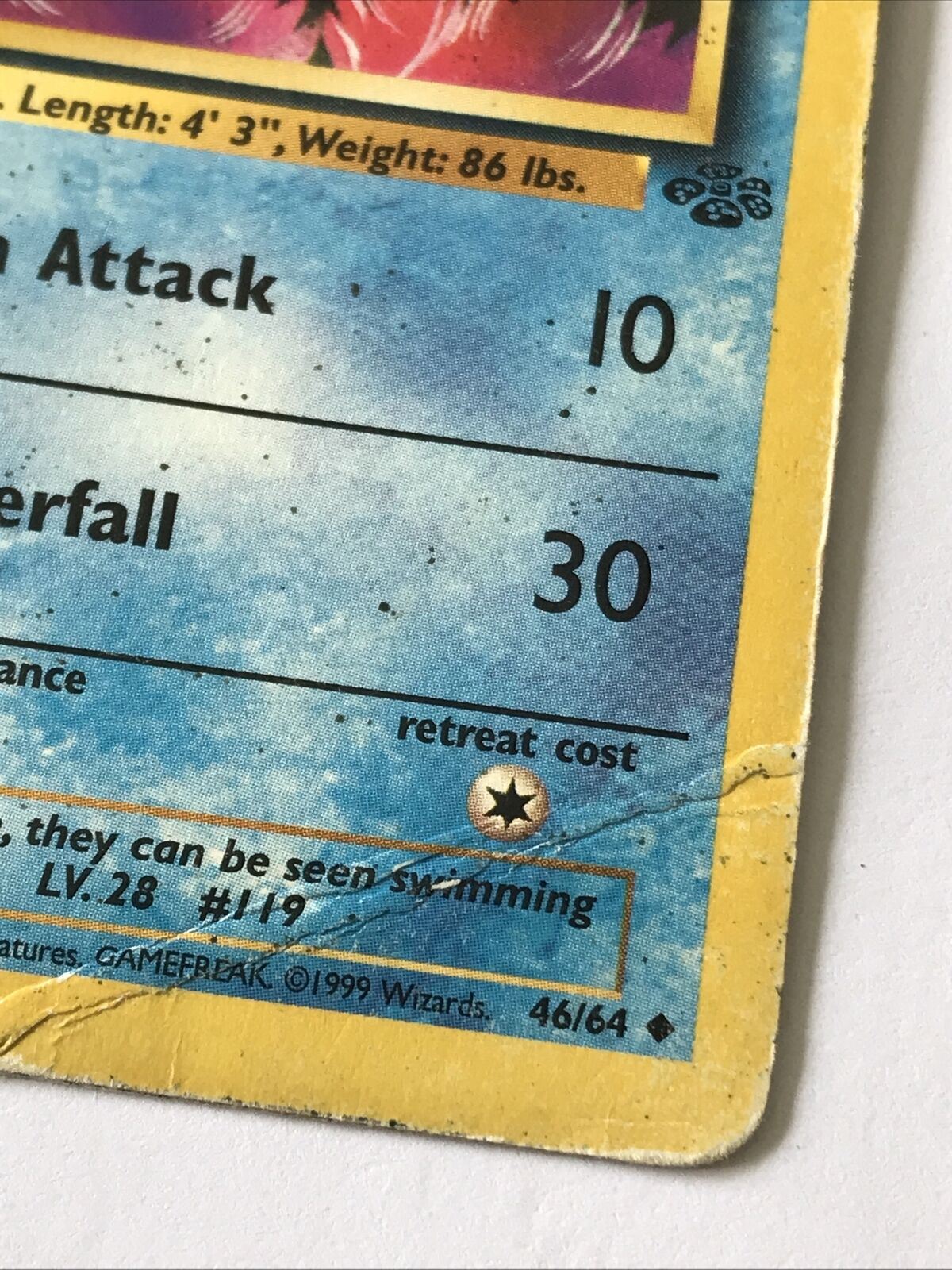 Vintage Pokemon card 46/64 SEAKING Wizards 1999 Played WOTC Stage 1 Evolve