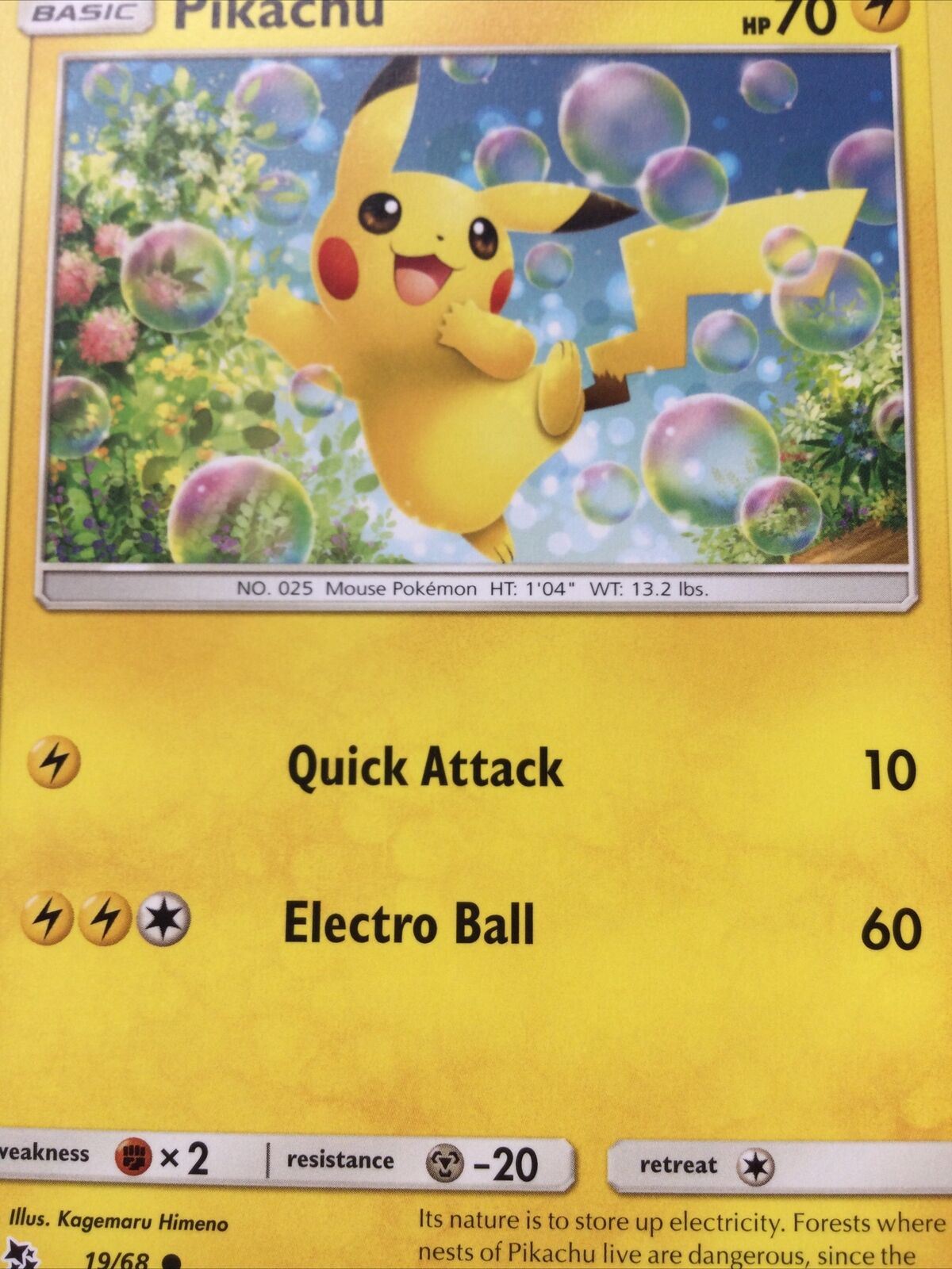 2019 Pokemon Card Basic PIKACHU 19/68 Pack Fresh