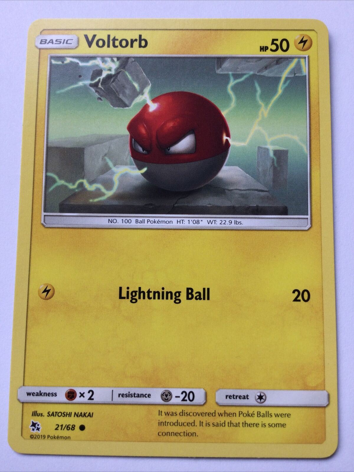 2019 Pokemon Card Basic VOLTORB 21/68 Pack Fresh Lightning Ball Hp50 Satoshi Nak