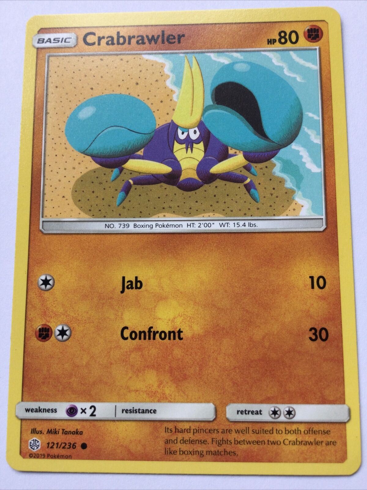 2019 Pokemon Card Basic CRABRAWLER Pack Fresh HP80 Boxing 121/236 No.739