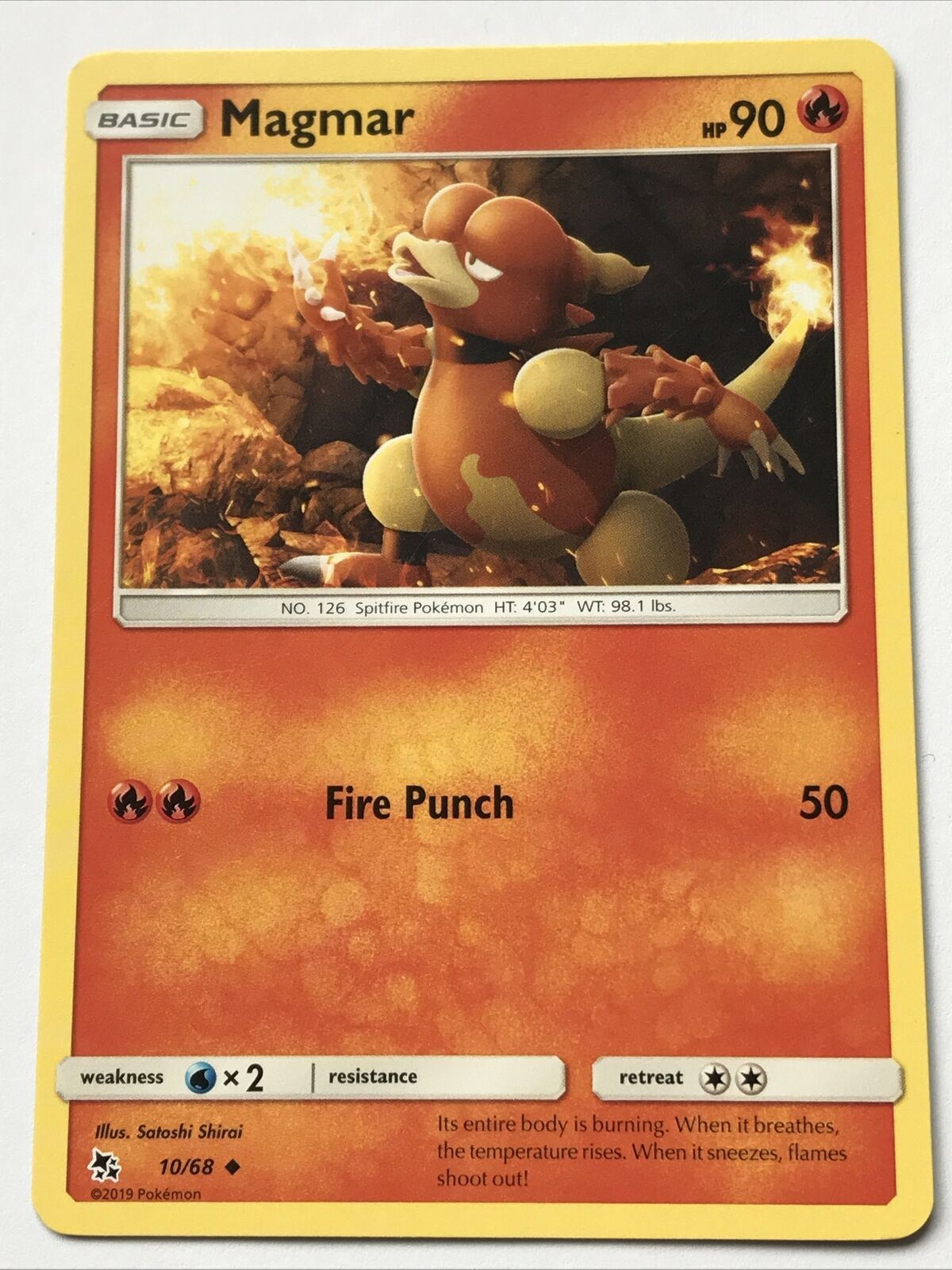 2019 Pokemon Card Basic MAGMAR Pack Fresh HP90 SPITFIRE 10/68 No. 126