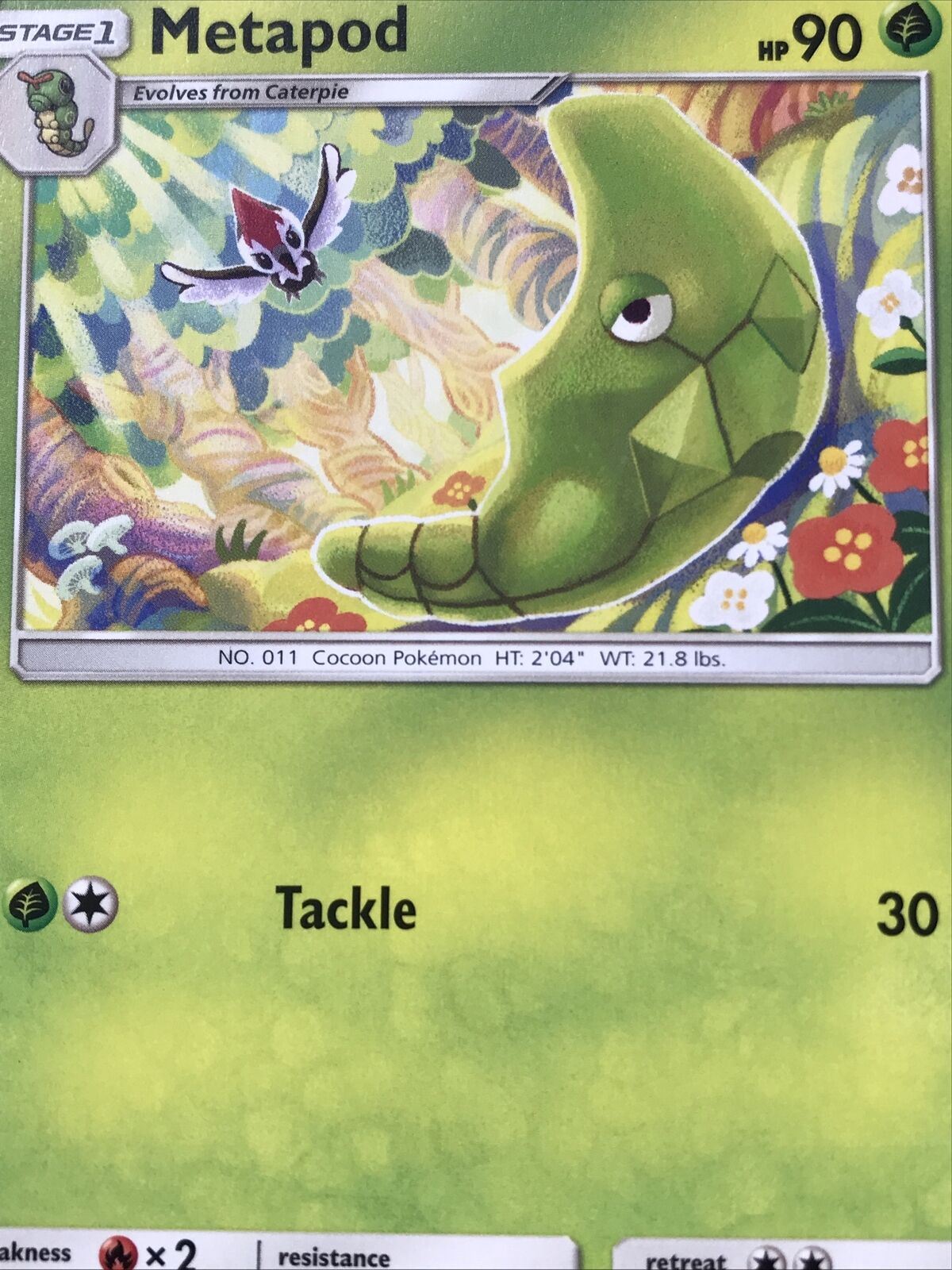 2019 Pokemon Card  METAPOD  Pack Fresh HP90 COCOON 2/68 No. 11 Stage 1 Evolve