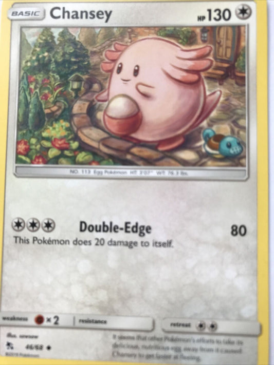 2019 Pokemon Card CHANSEY  Pack Fresh HP130 Egg 46/68 No. 113 Basic