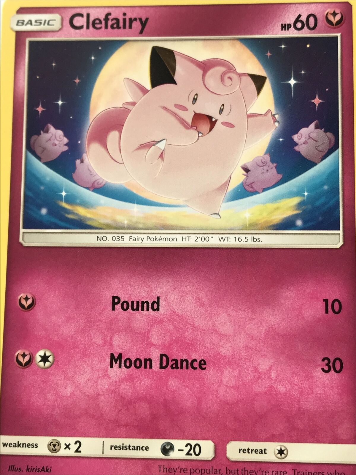 2019 Pokemon Card CLEFAIRY Pack Fresh HP60 Fairy 38/68 No. 035 Basic