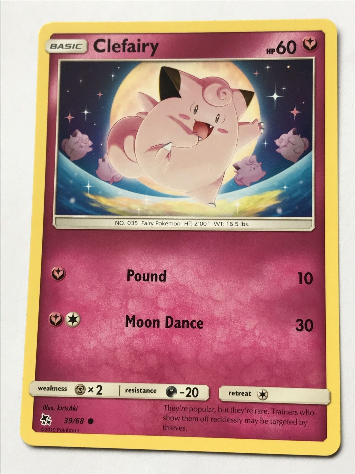 2019 Pokemon Card CLEFAIRY Pack Fresh HP60 Fairy 38/68 No. 035 Basic
