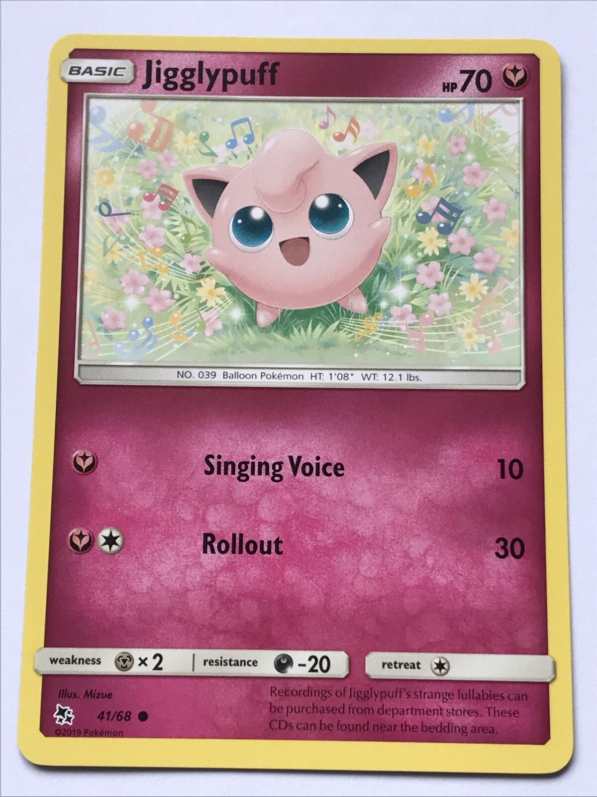 2019 Pokemon Card JIGGLYPUFF Pack FreshHP70 Balloon 41/68 No. 039 Basic