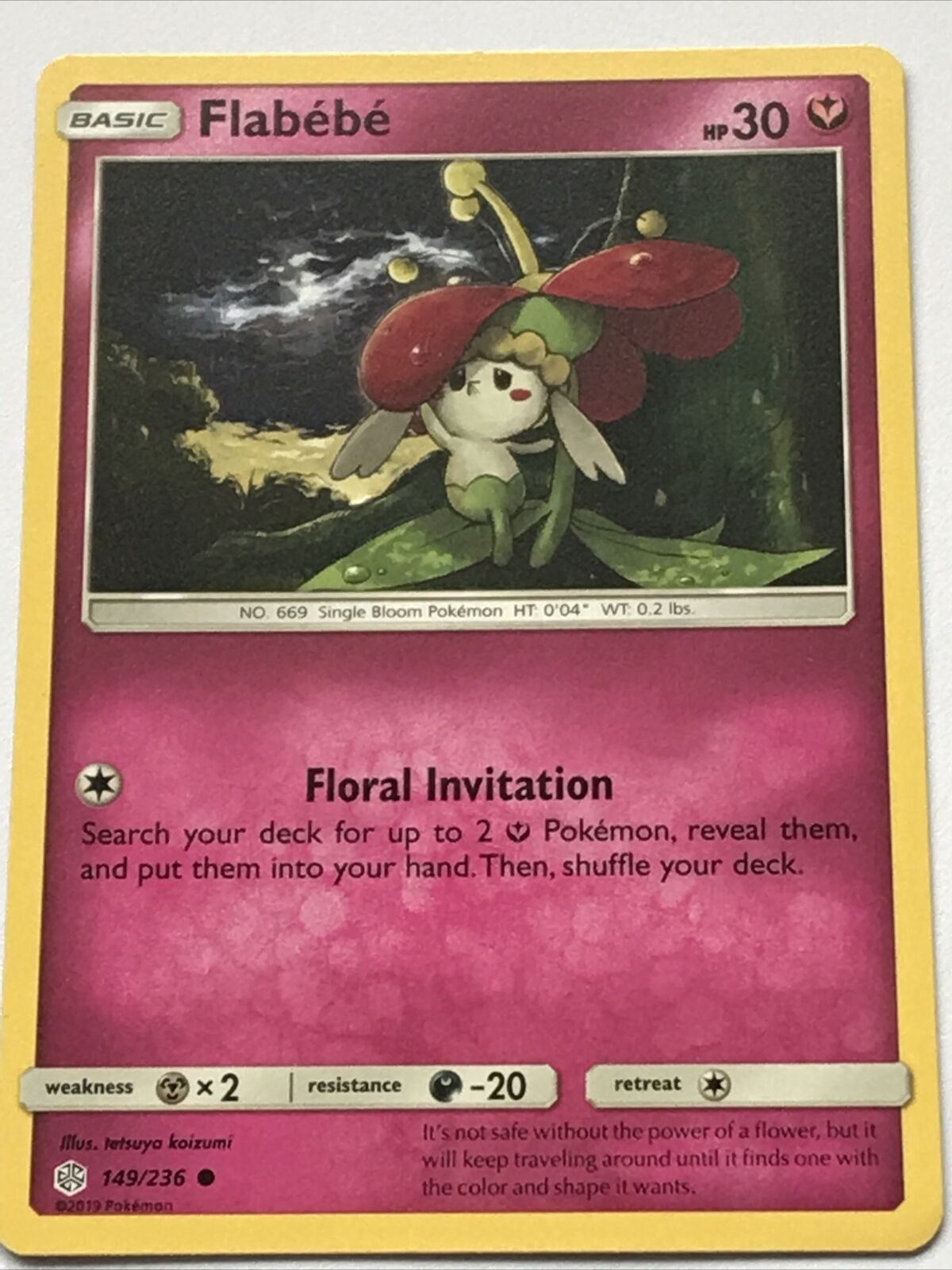 2019 Pokemon Card FLABEBE Pack Fresh Hp30 Single Bloom 149/236 No. 669 Basic