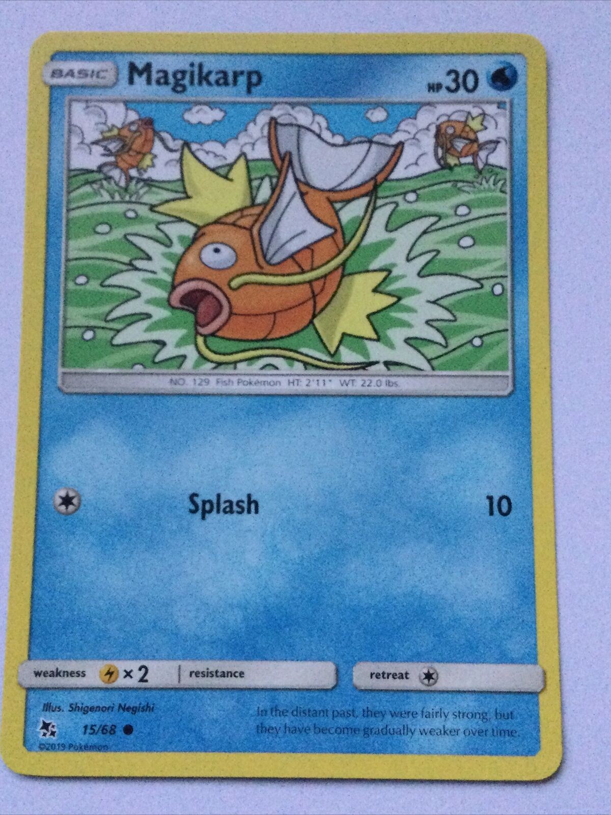 2019 Pokemon Card Basic MAGIKARP Pack Fresh HP30 Fish 15/68 No.129 Hidden Fates