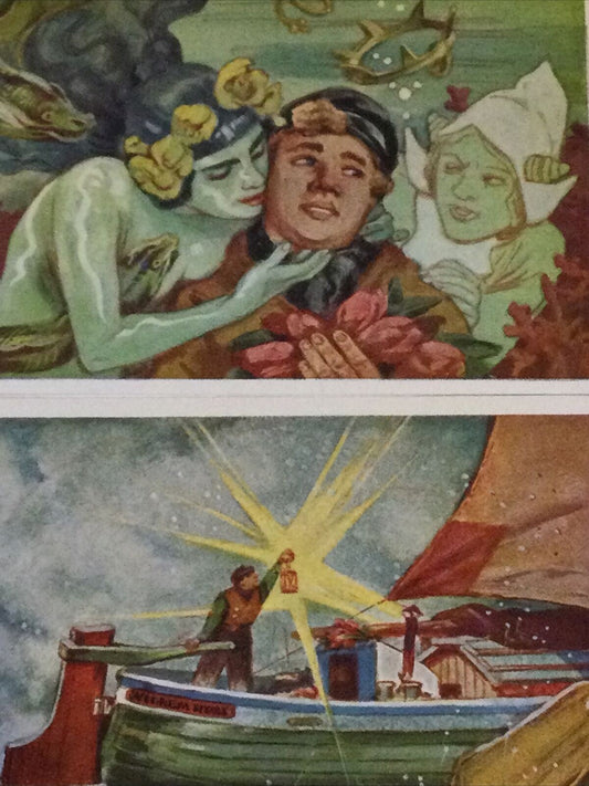 2 x Vintage 1933 The Light In The Night Images. Sammelwerk Cigarette Cards 29 30