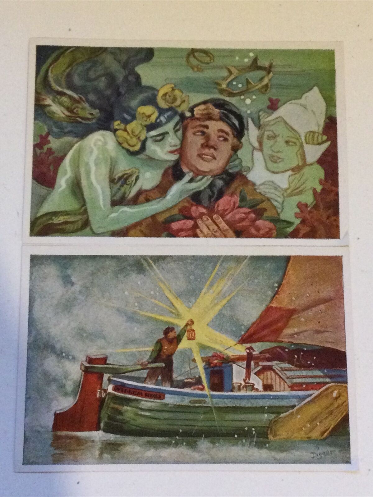 2 x Vintage 1933 The Light In The Night Images. Sammelwerk Cigarette Cards 29 30