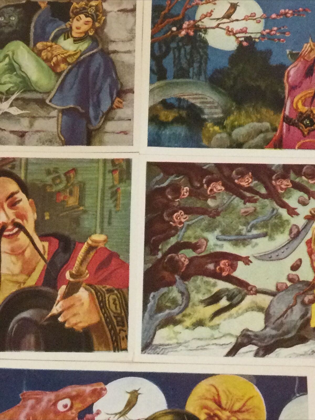 Vintage 1930s Chinese Nightingale Tale Images. Sammelwerk Cigarette Cards Nos. 61-65
