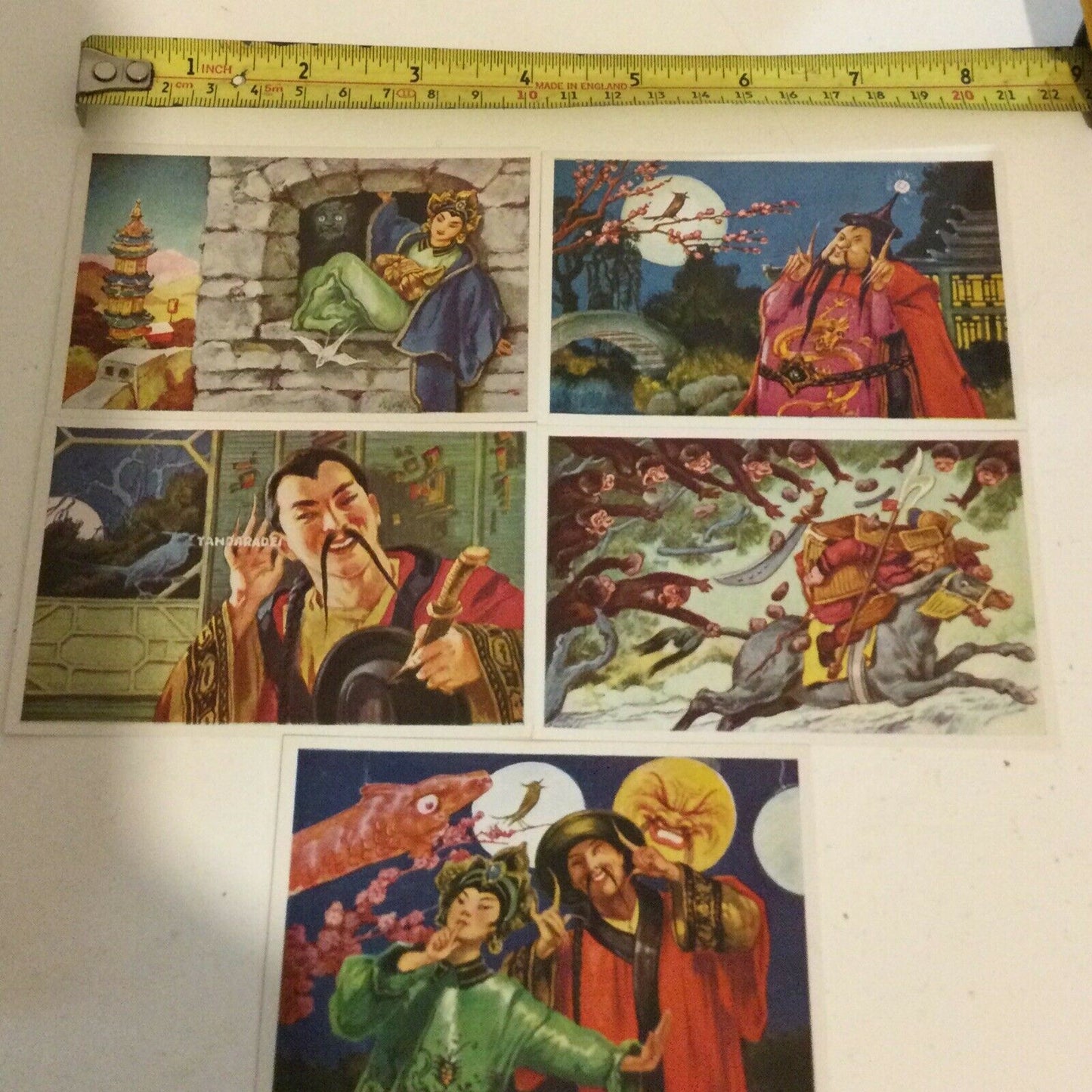 Vintage 1930s Chinese Nightingale Tale Images. Sammelwerk Cigarette Cards Nos. 61-65